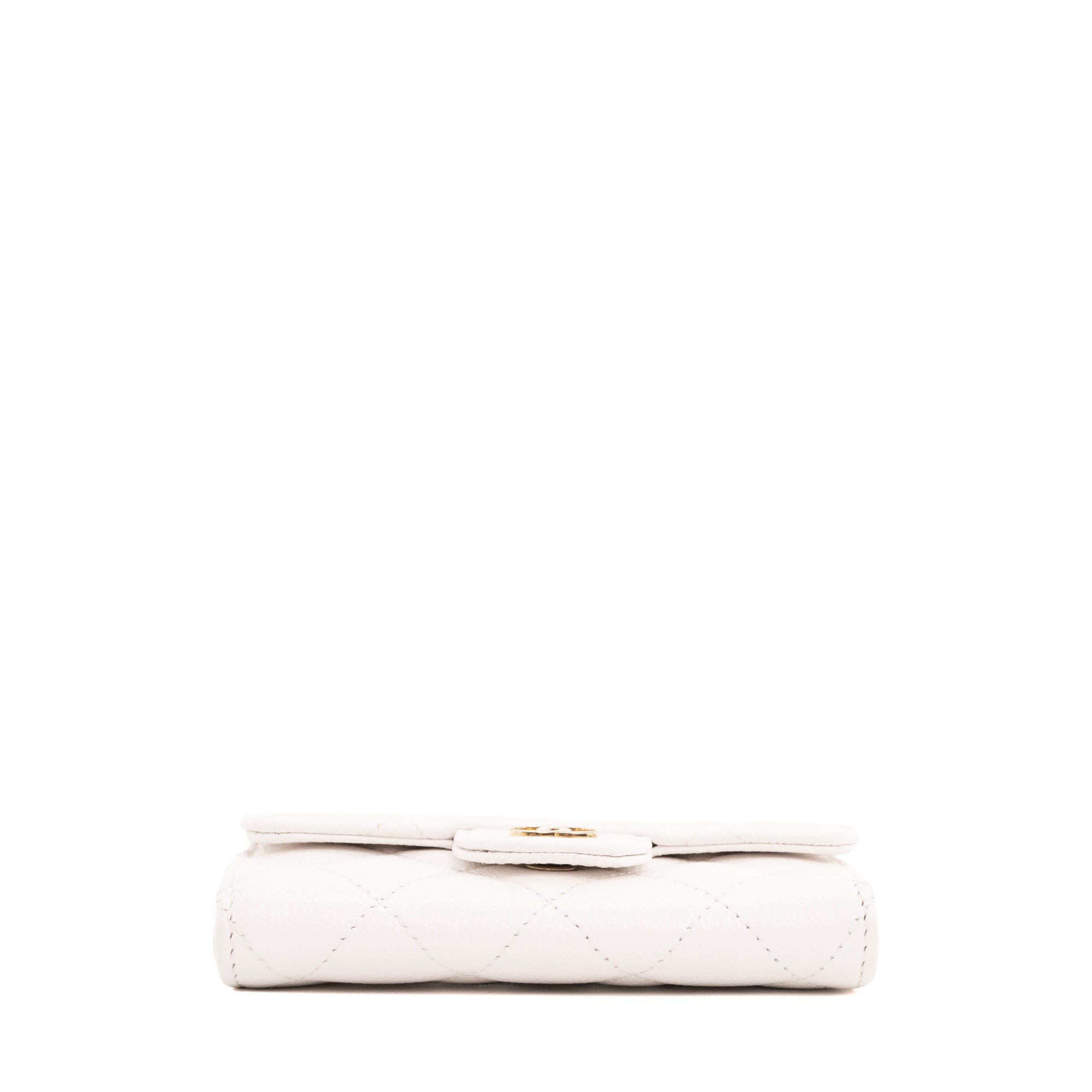 CHANEL - Porte-monnaie Classique/Timeless Chanel en cuir caviar blanc