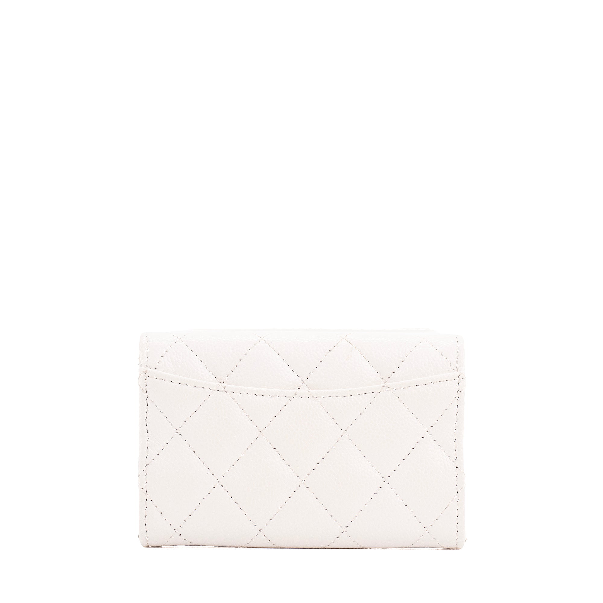 CHANEL - Porte-monnaie Classique/Timeless Chanel en cuir caviar blanc