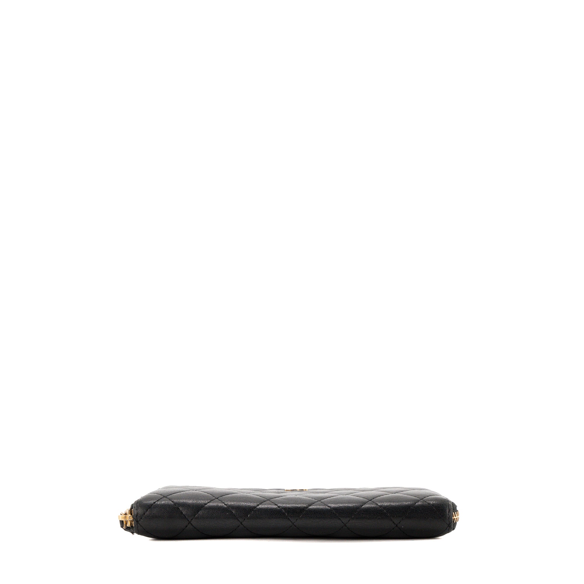 CHANEL - Portefeuille long Classique/Timeless Chanel en cuir lisse noir