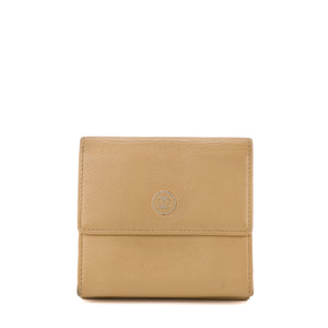 CHANEL - Portefeuille Chanel en cuir grainé beige vintage
