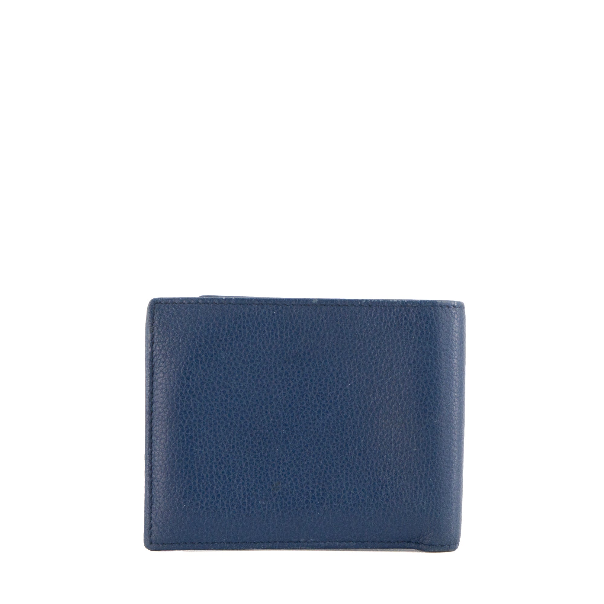 CHANEL - Portefeuille Chanel en cuir grainé bleu marine