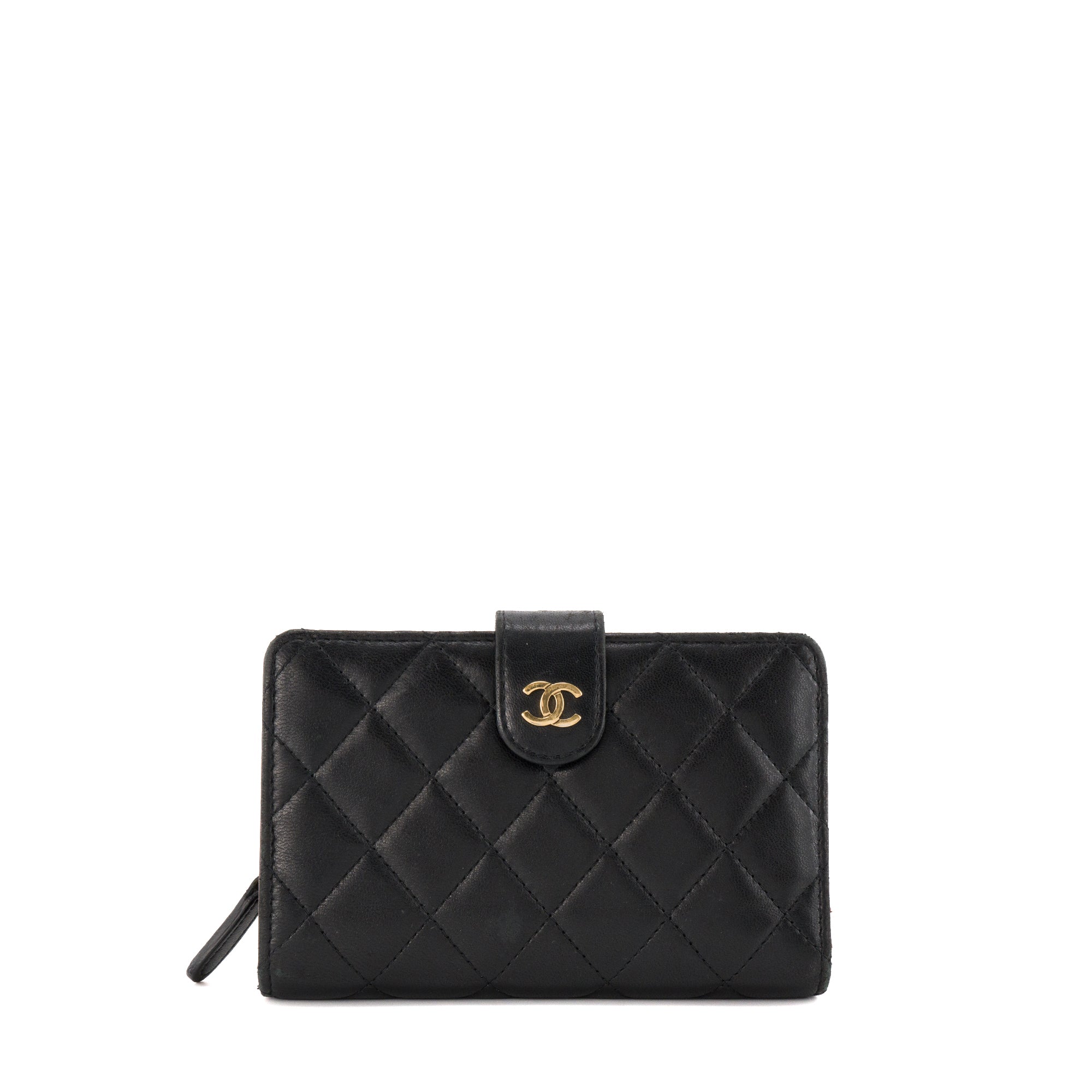 CHANEL - Portefeuille Classique/Timeless Chanel en cuir noir