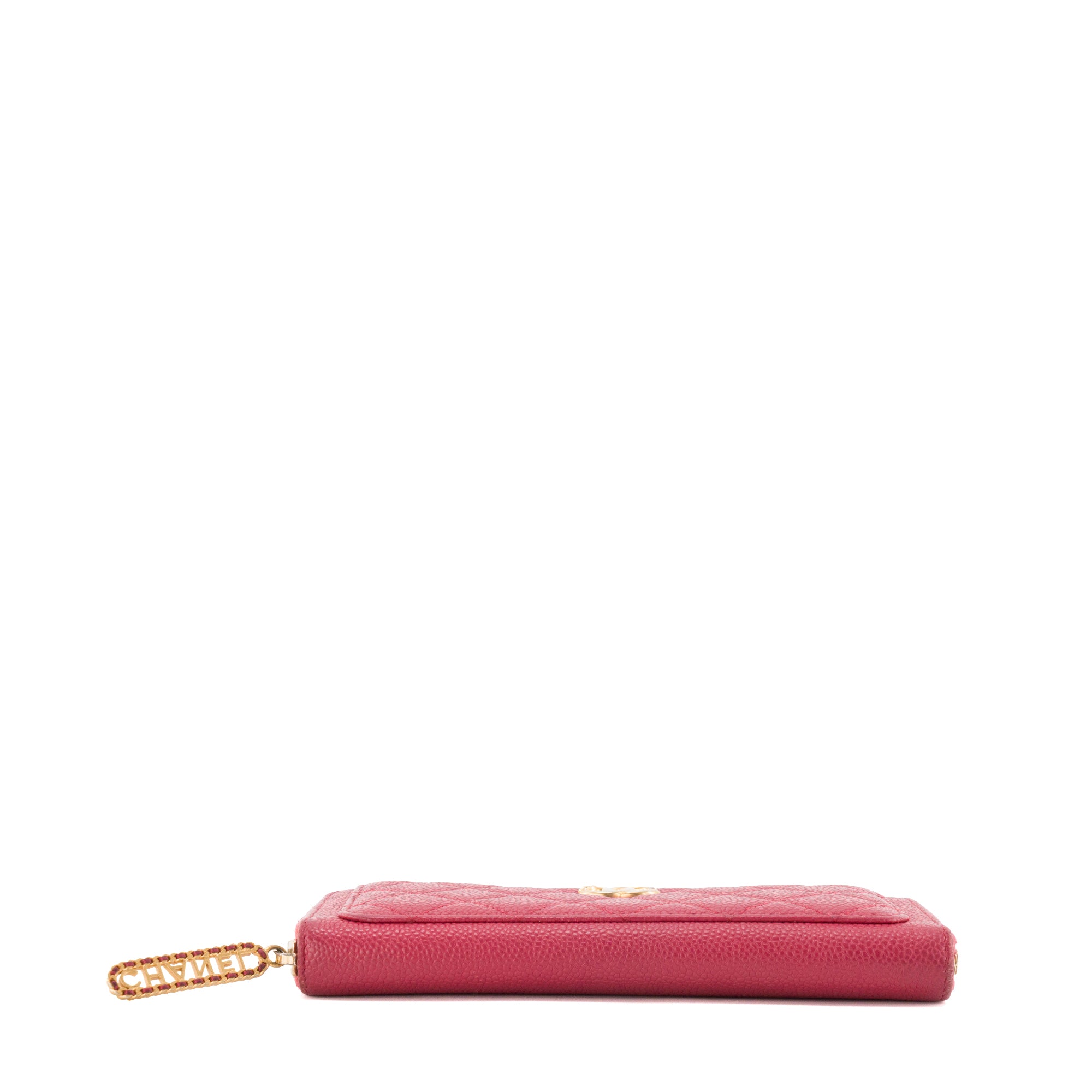 CHANEL - Portefeuille long Classique/Timeless Chanel en cuir caviar rose édition limitée