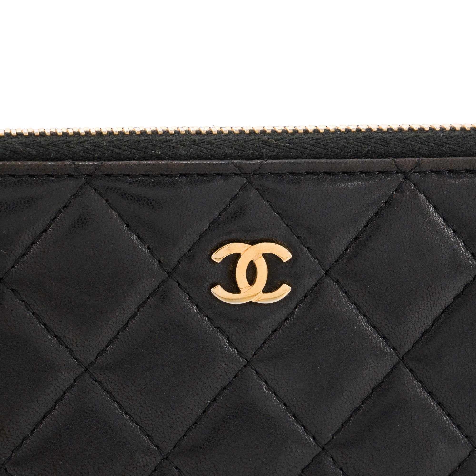 CHANEL - Portefeuille long Classique/Timeless Chanel en cuir lisse noir