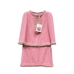 CHANEL - Robe Chanel en laine rose (T42)