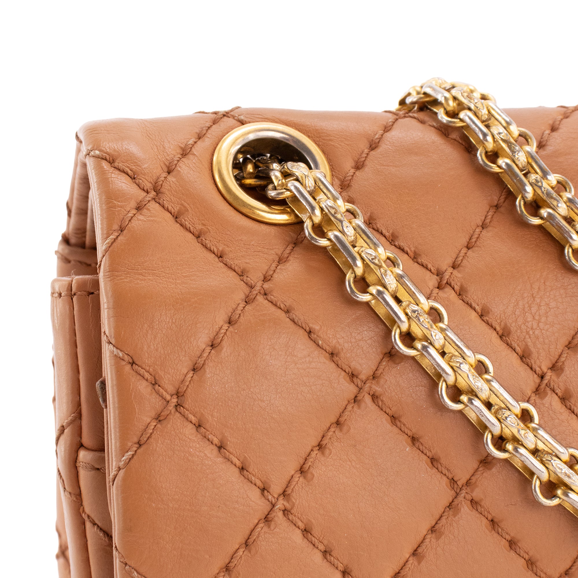 CHANEL - Sac à bandoulière 2.55 Chanel en cuir lisse marron