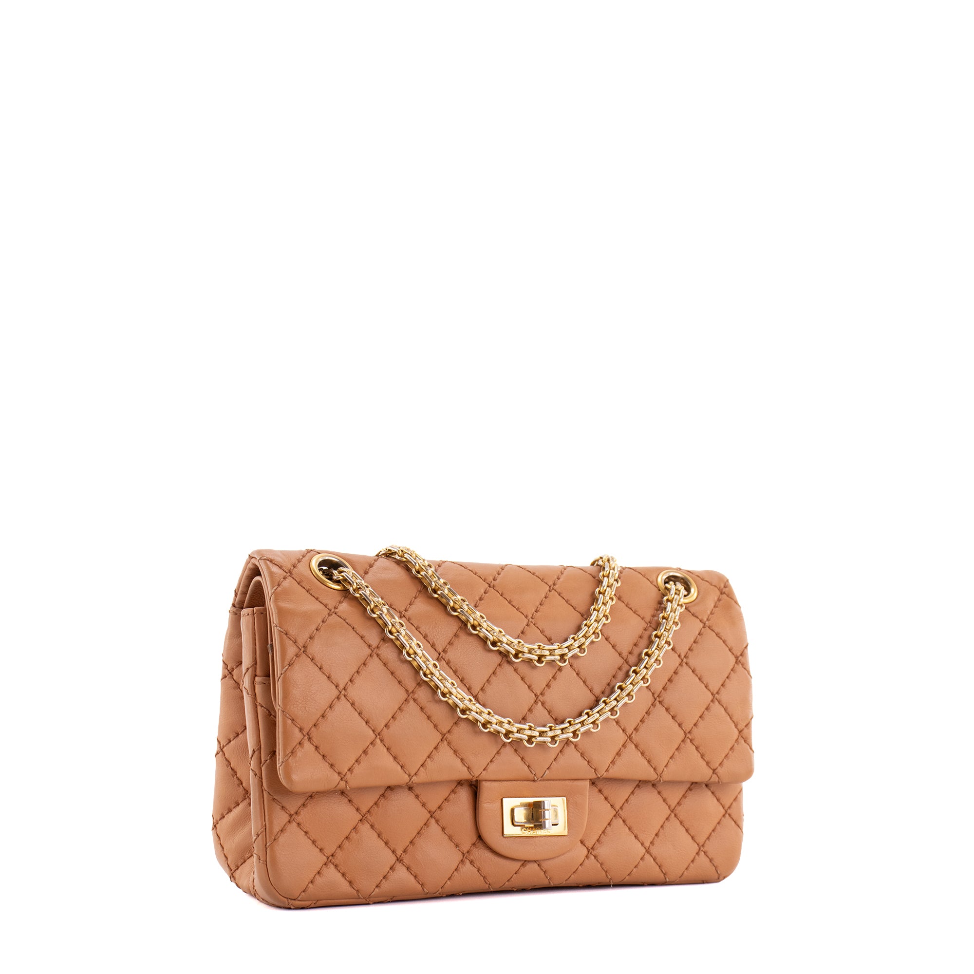 CHANEL - Sac à bandoulière 2.55 Chanel en cuir lisse marron
