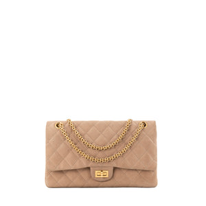 CHANEL - Sac à bandoulière 2.55 Chanel en cuir caviar marron clair