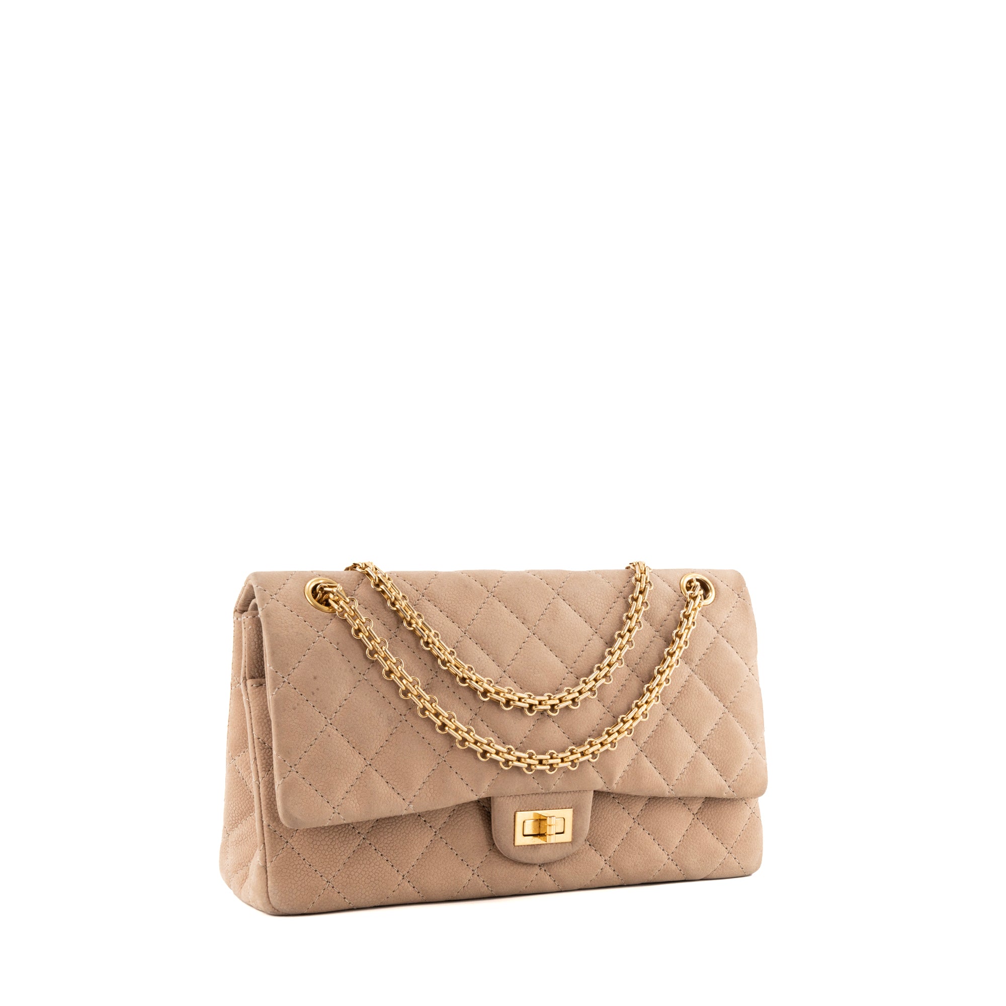 CHANEL - Sac à bandoulière 2.55 Chanel en cuir caviar marron clair