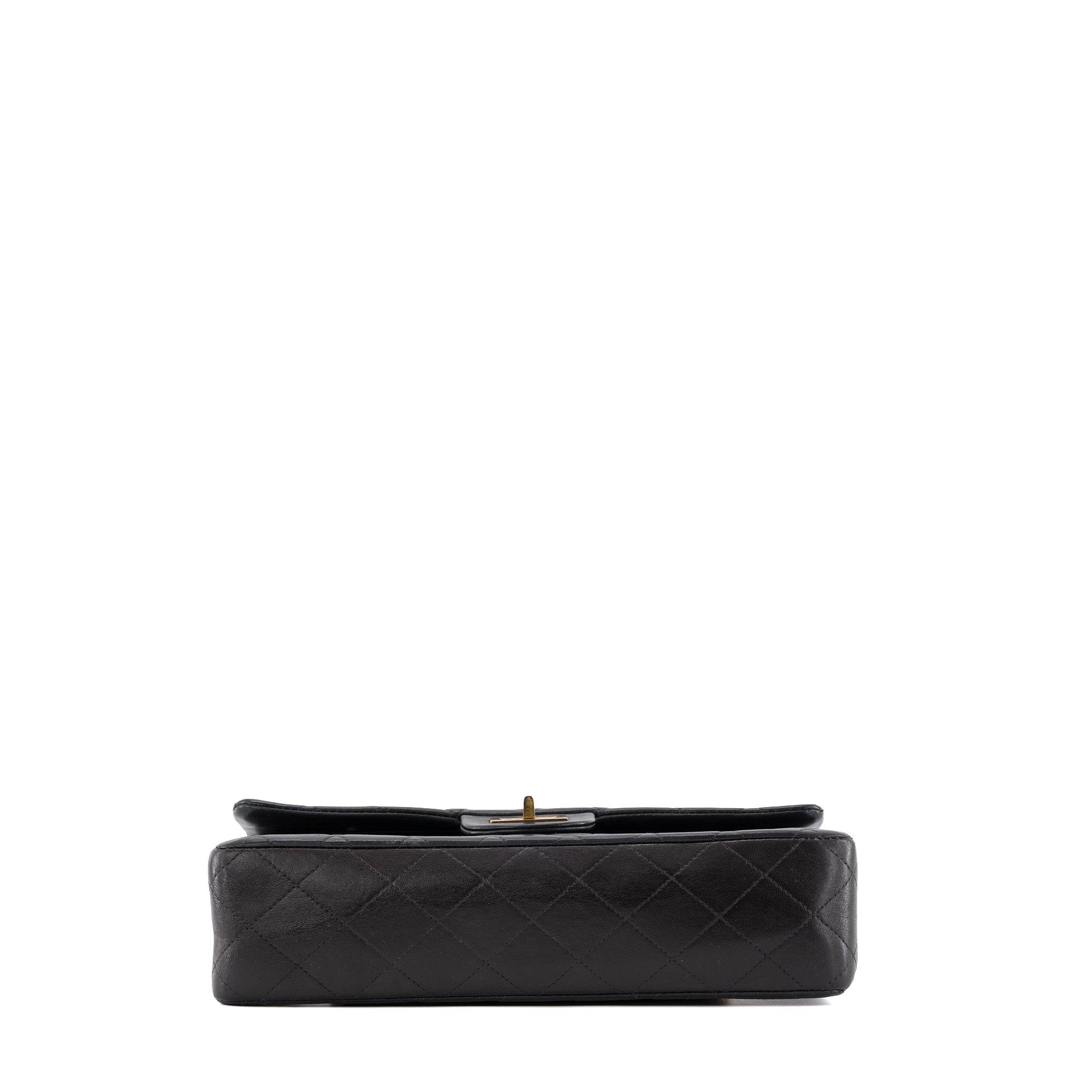 CHANEL - Sac à bandoulière 2.55 Chanel en cuir lisse noir