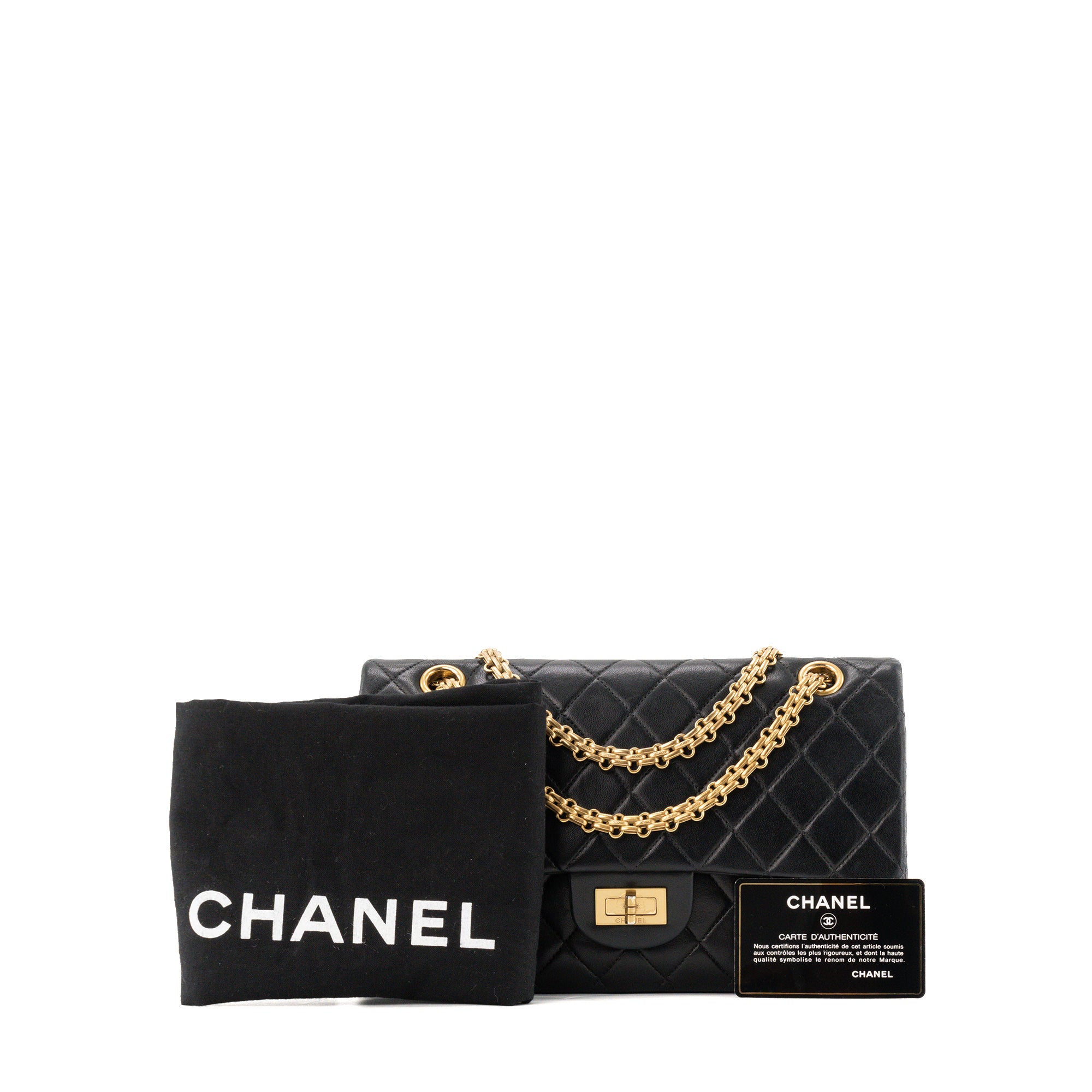 CHANEL - Sac à bandoulière 2.55 Chanel en cuir matelassé noir vintage