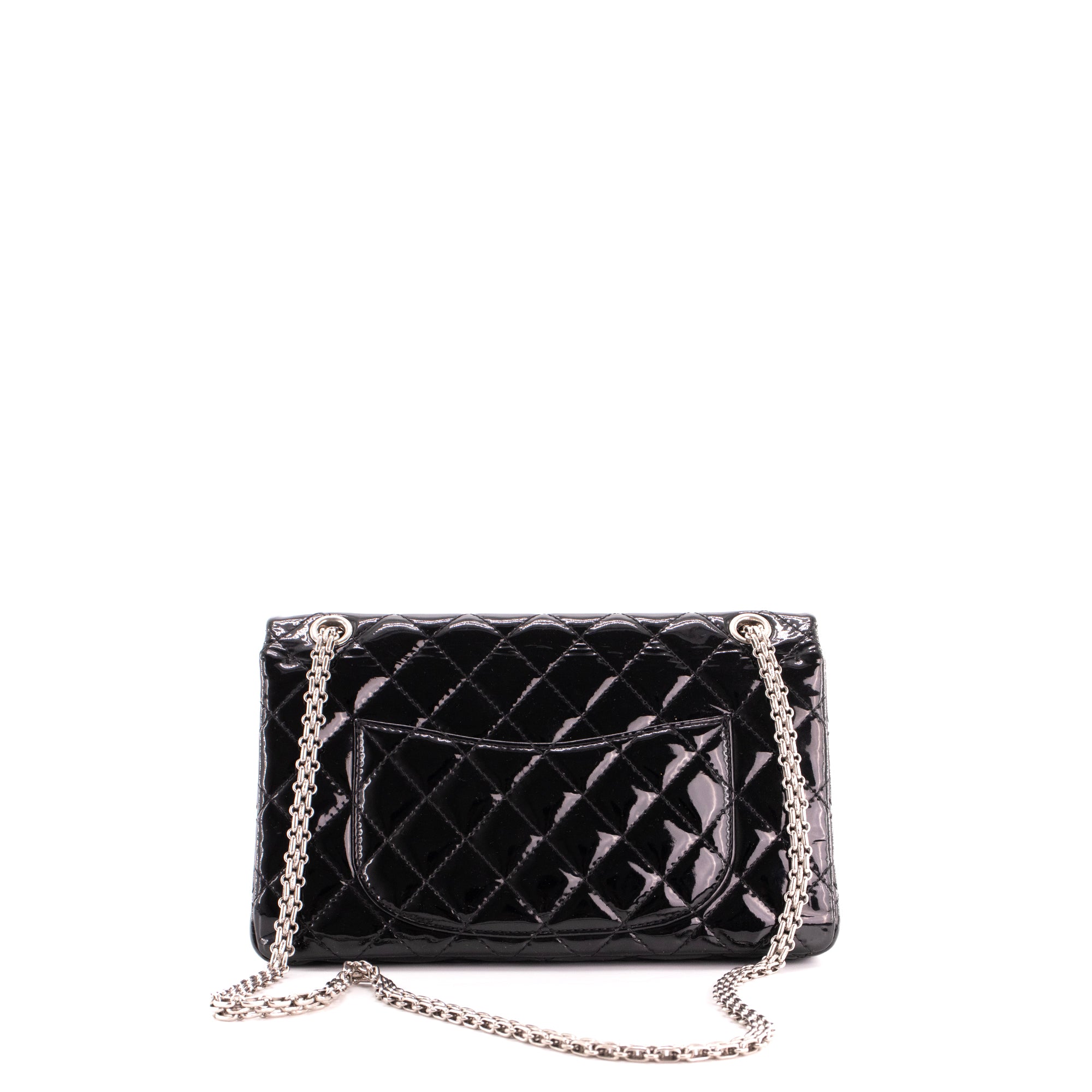 CHANEL - Sac à bandoulière 2.55 Chanel en cuir verni noir