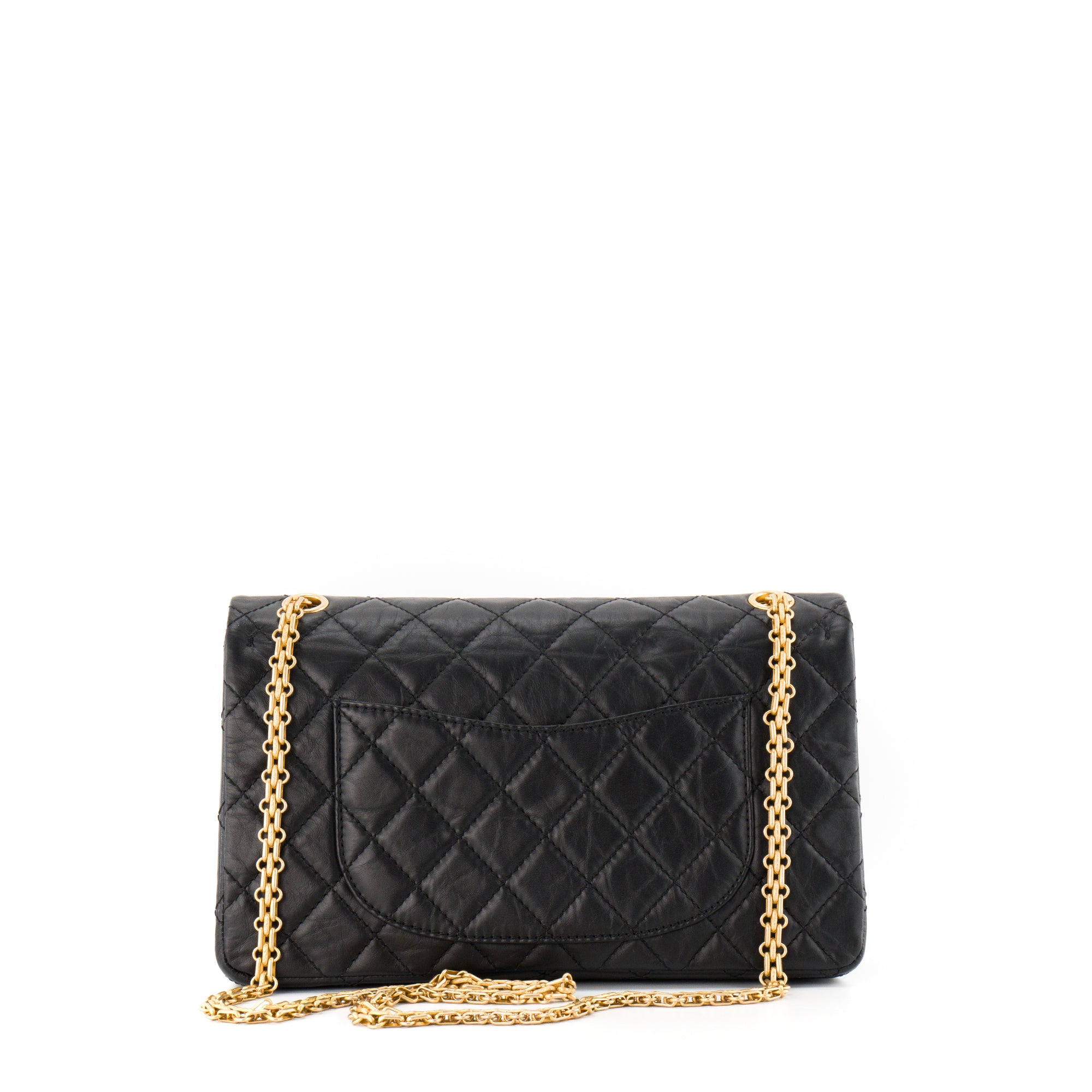 CHANEL - Sac à bandoulière 2.55 Charms Paris Chanel en cuir froissé noir édition limitée