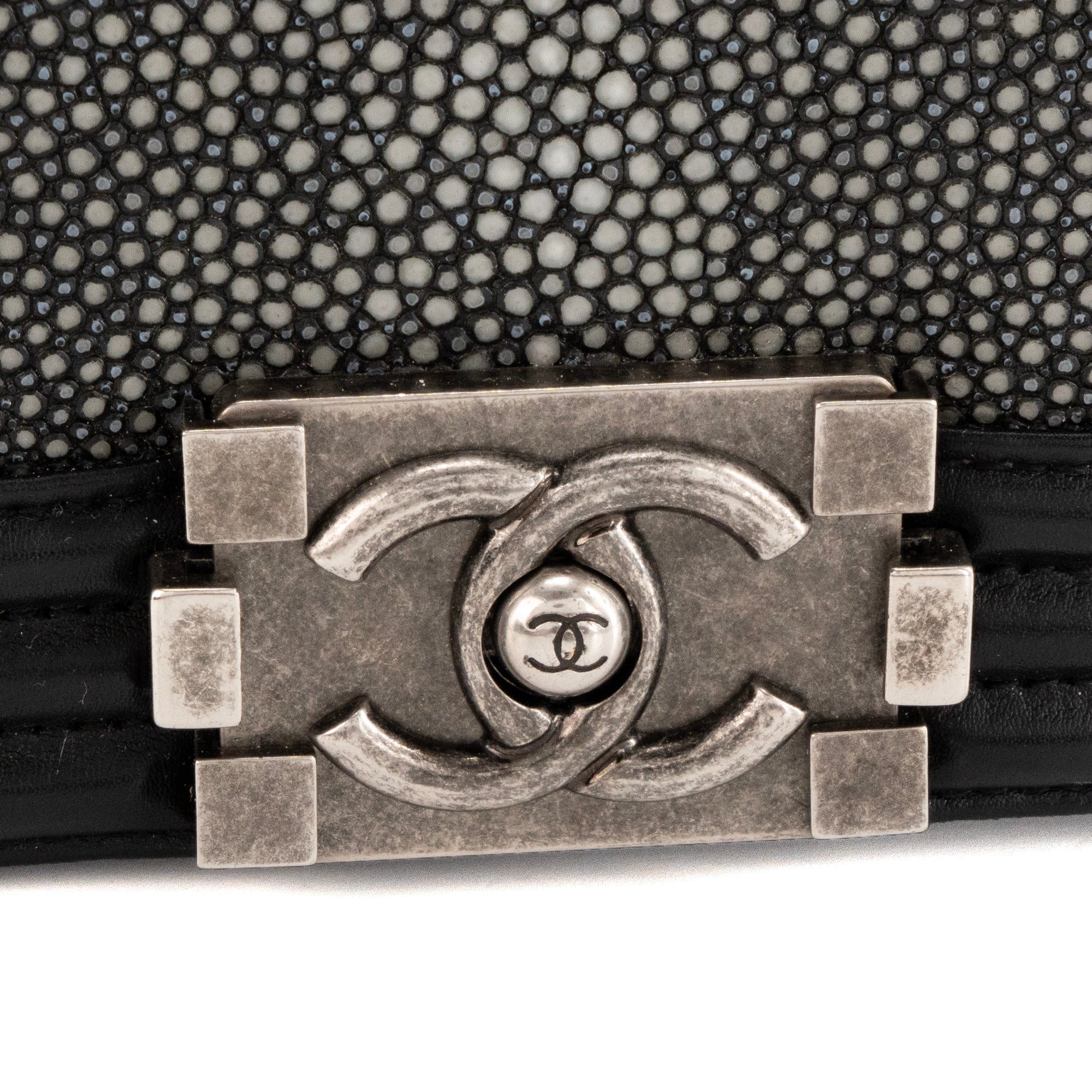 CHANEL - Boy black galuchat bag