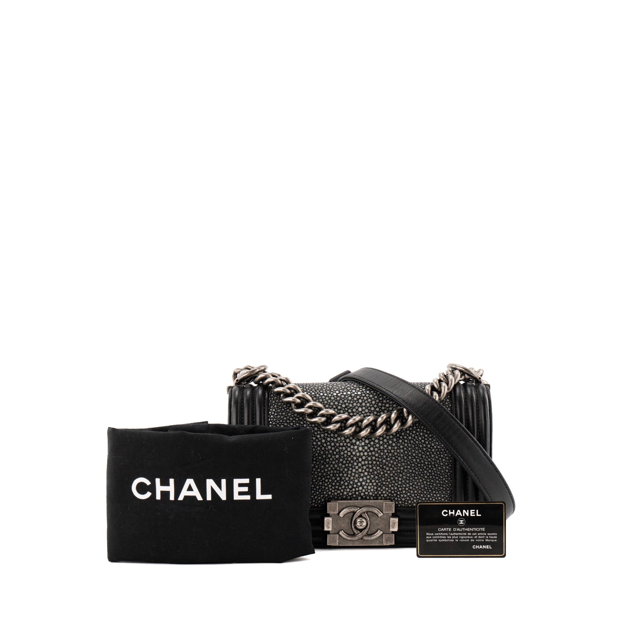 CHANEL - Boy black galuchat bag
