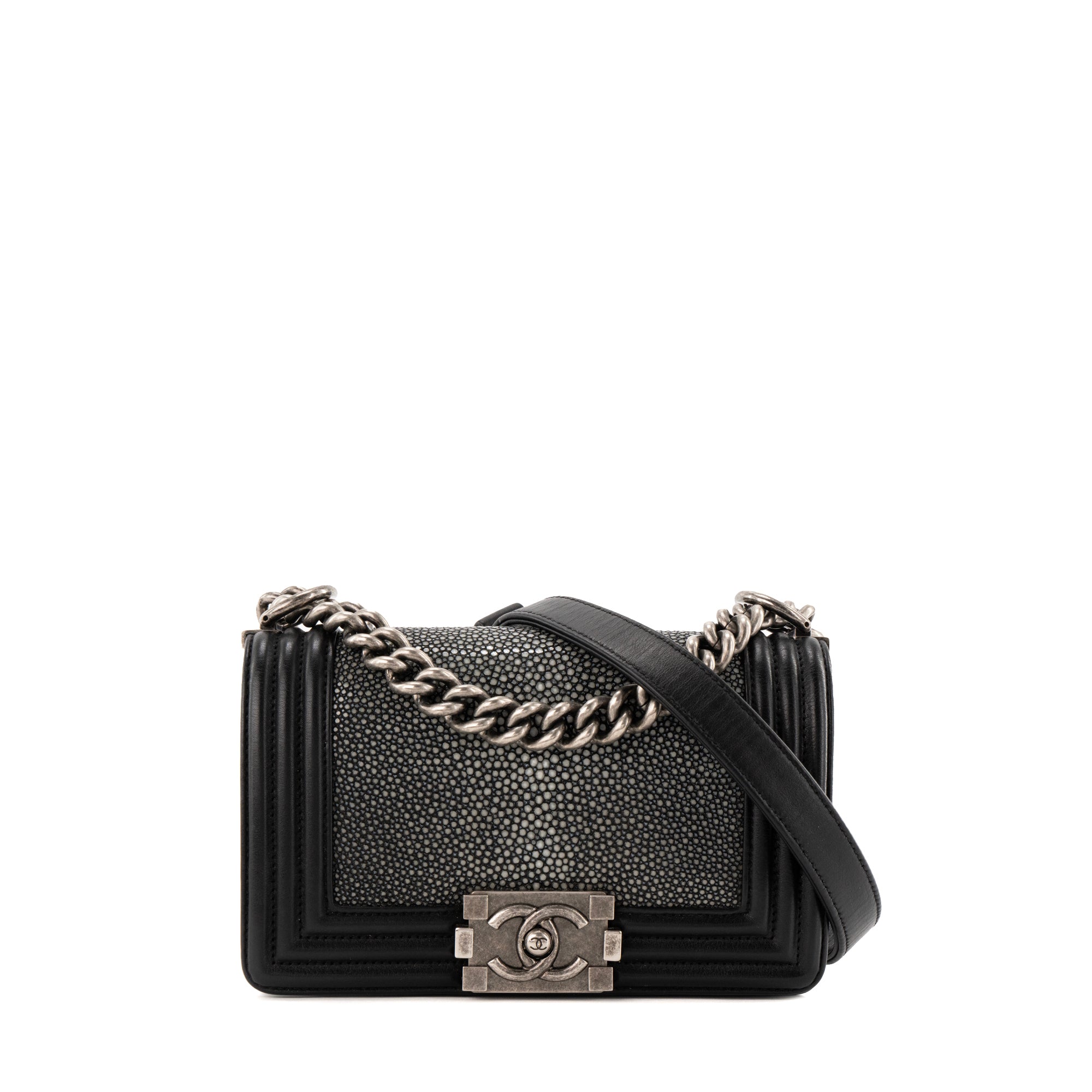 CHANEL - Boy black galuchat bag