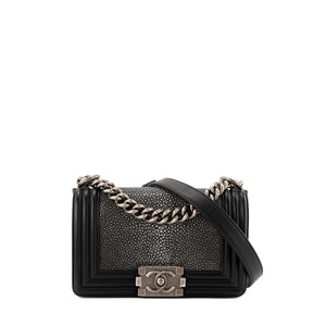 CHANEL - Boy black galuchat bag