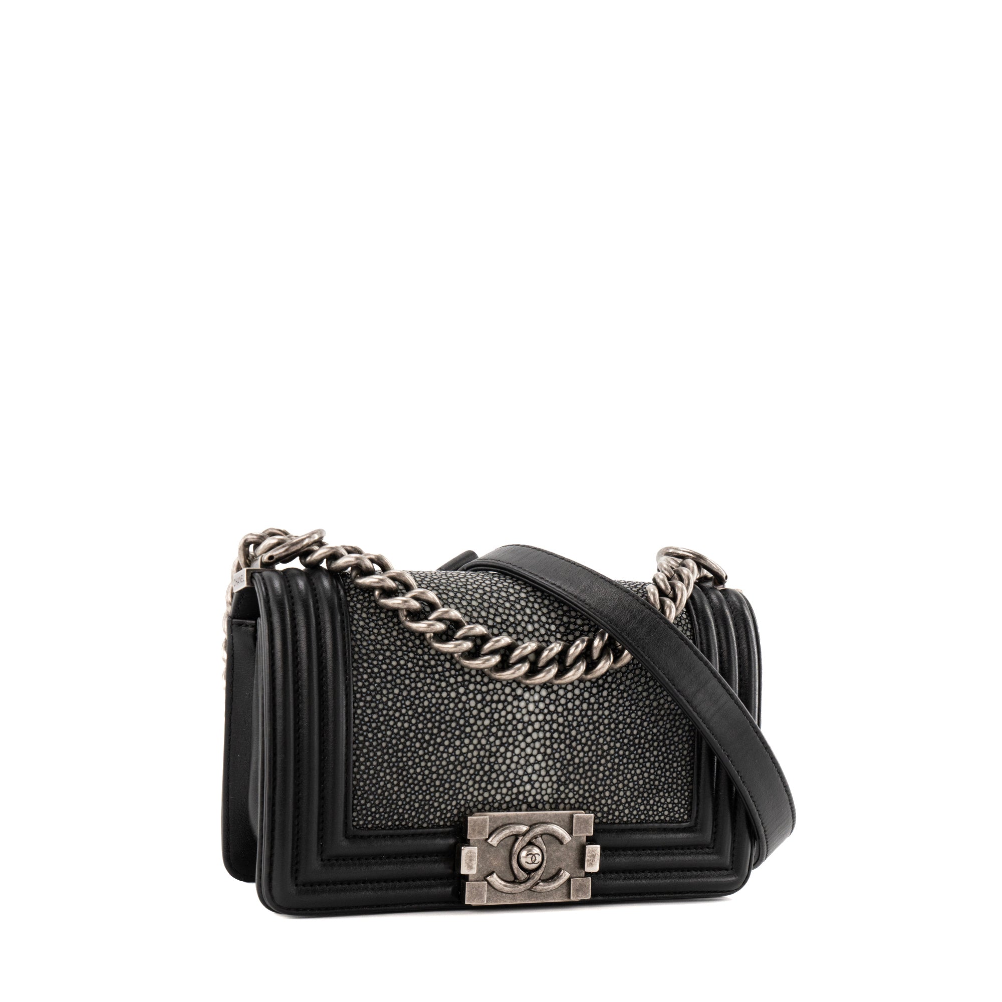 CHANEL - Boy black galuchat bag