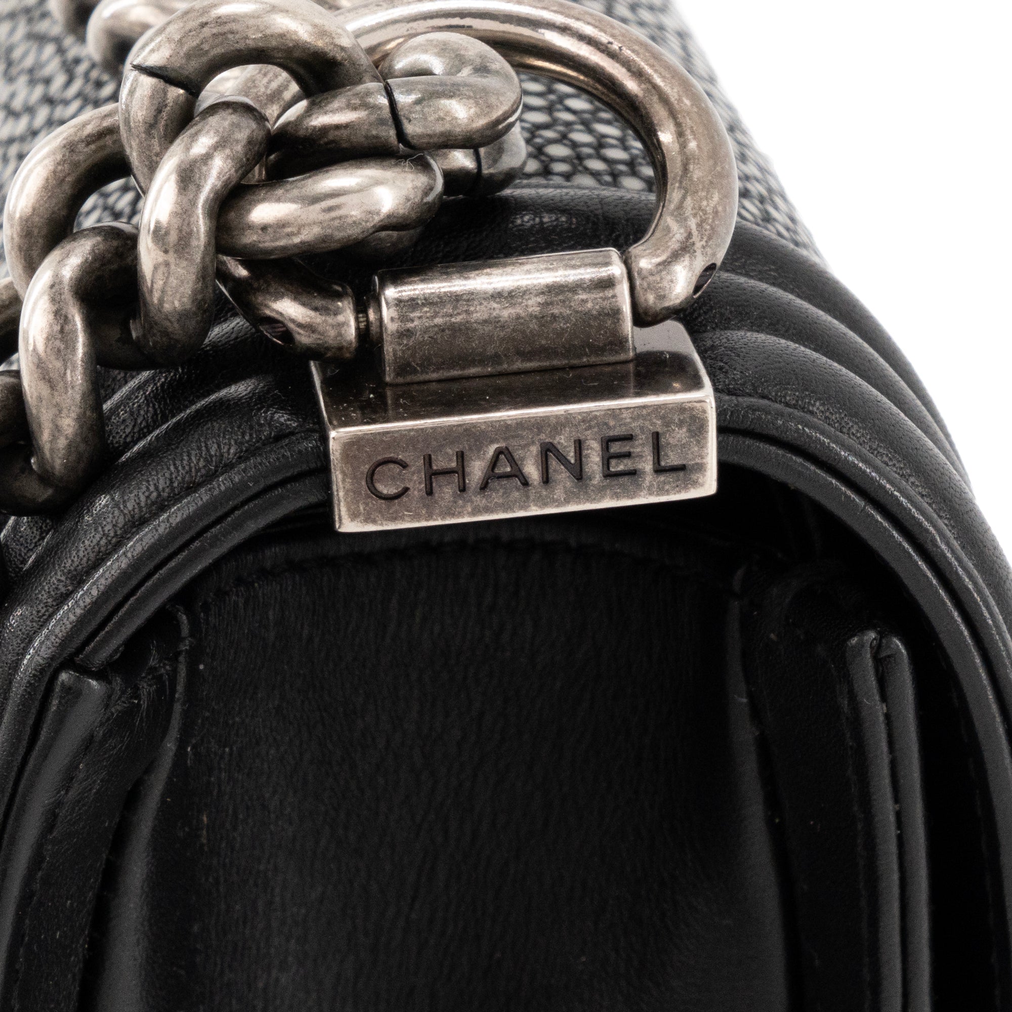 CHANEL - Boy black galuchat bag