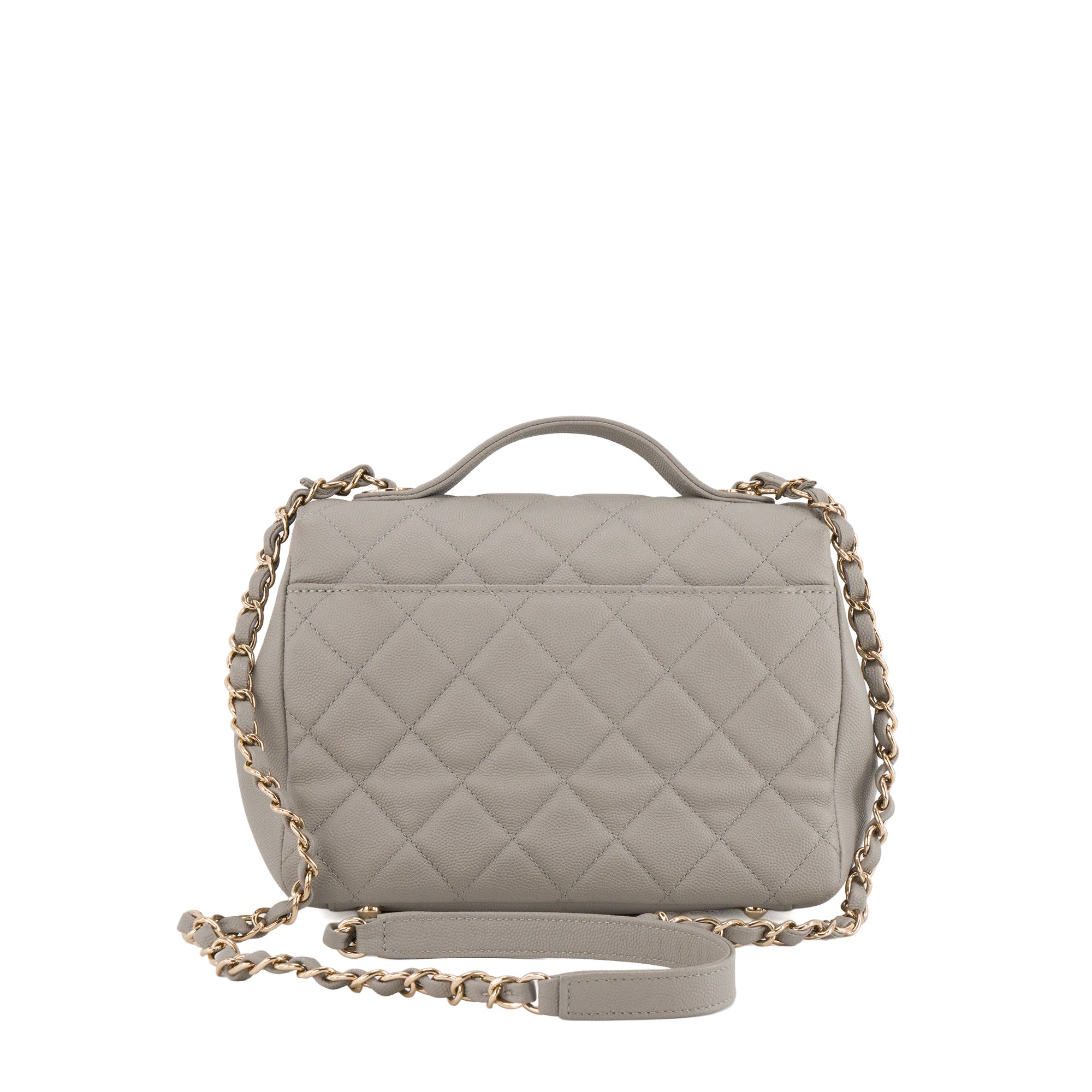 CHANEL - Sac à bandoulière Business Affinity Chanel en cuir caviar gris