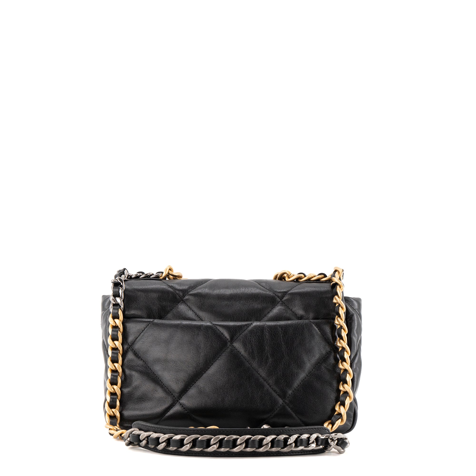 CHANEL - Sac à bandoulière Chanel 19 en cuir lisse noir