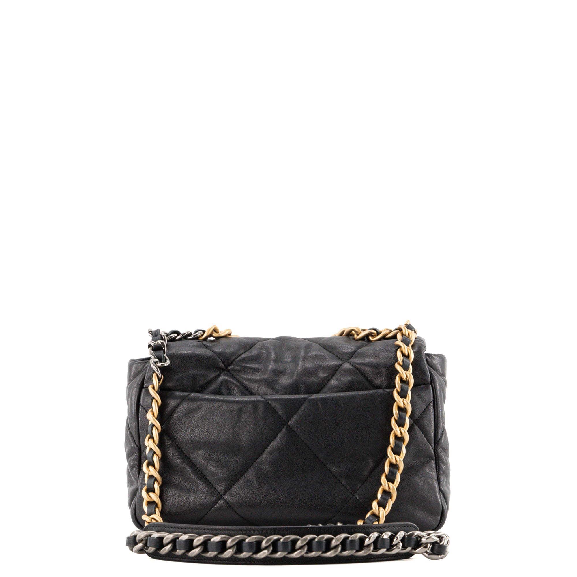 CHANEL - Sac à bandoulière Chanel 19 en cuir lisse noir