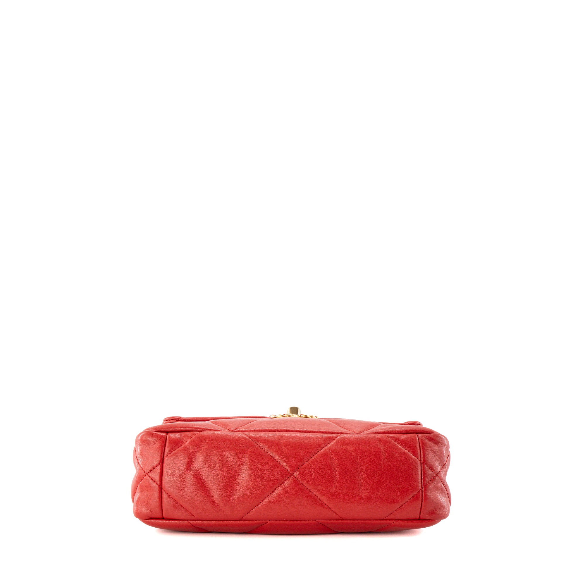 CHANEL - Sac à bandoulière Chanel 19 en cuir lisse rouge