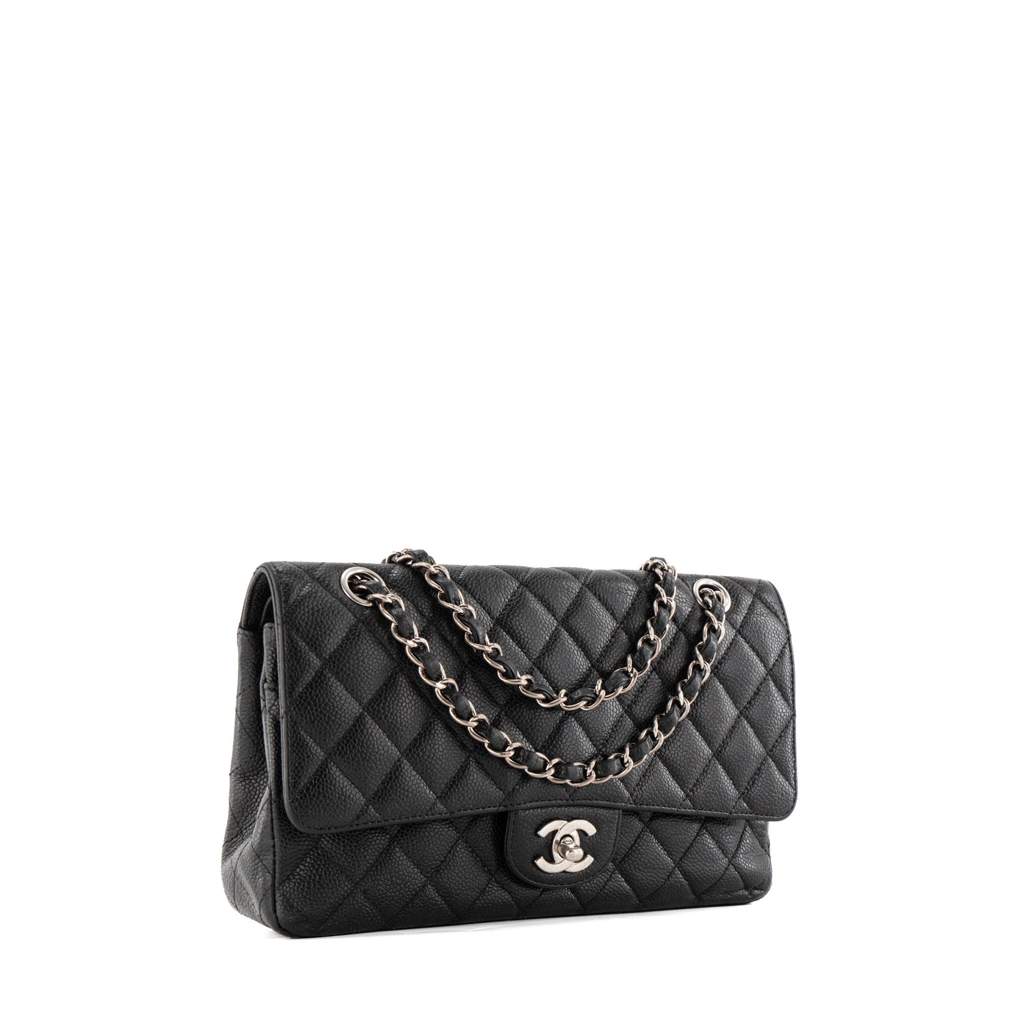 CHANEL - Sac à bandoulière Classique/Timeless 11.12 Chanel en cuir caviar noir