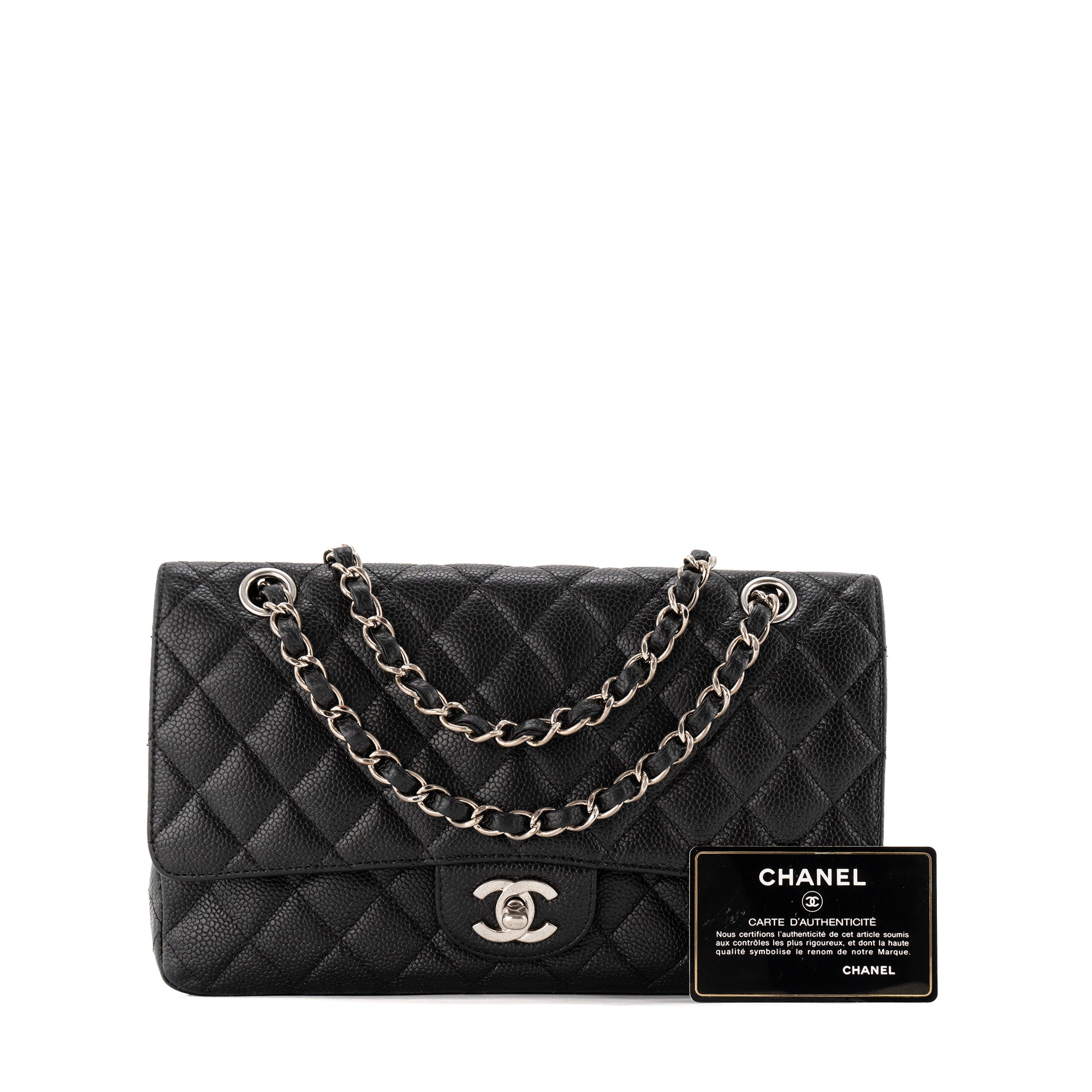 CHANEL - Sac à bandoulière Classique/Timeless 11.12 Chanel en cuir caviar noir