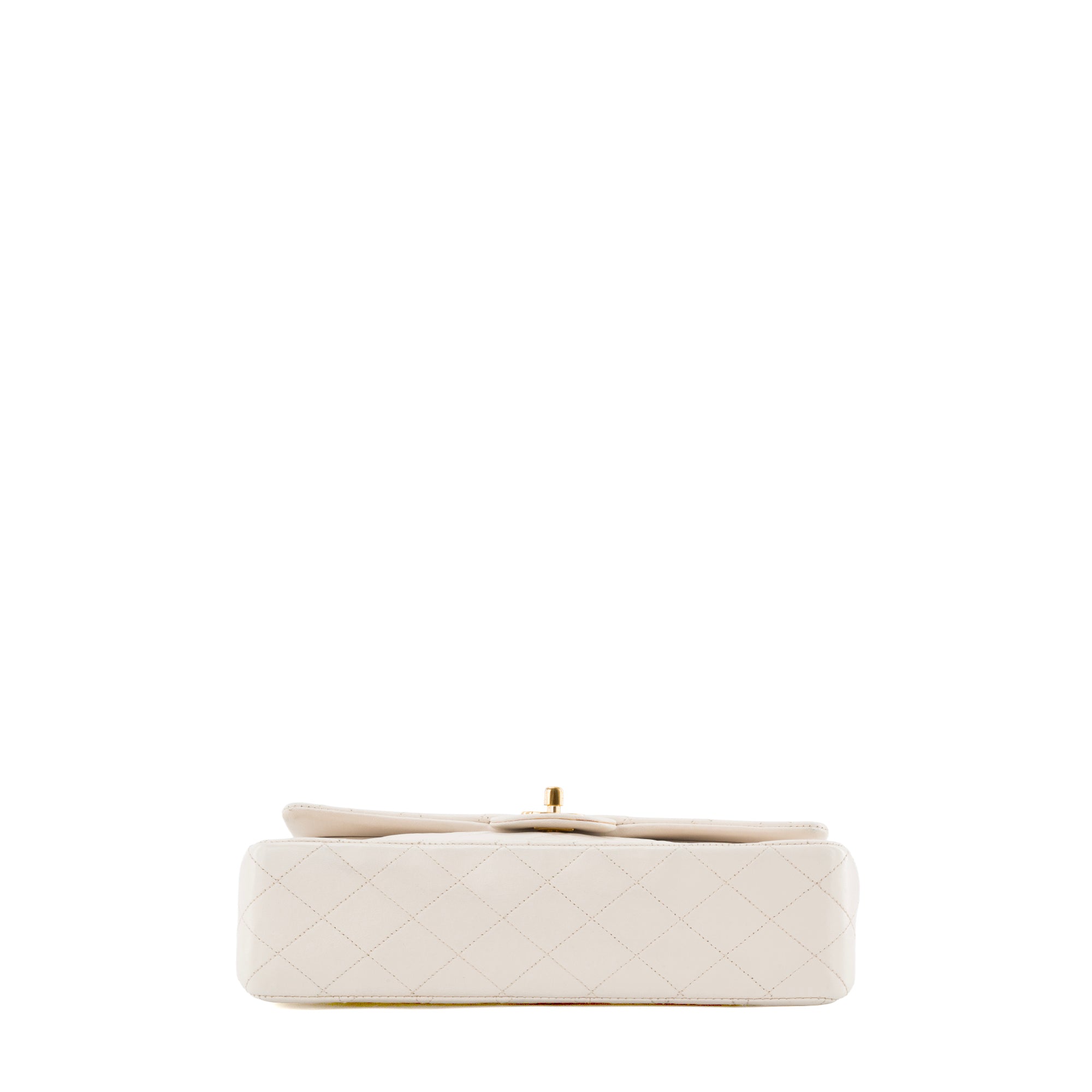 CHANEL - Sac à bandoulière Classique/Timeless 11.12 Chanel en cuir lisse blanc vintage
