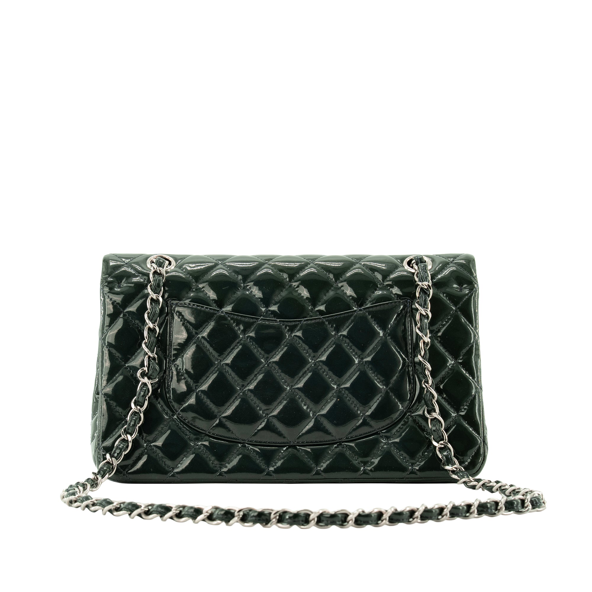 CHANEL - Sac à bandoulière Classique/Timeless 11.12 Chanel en cuir verni vert