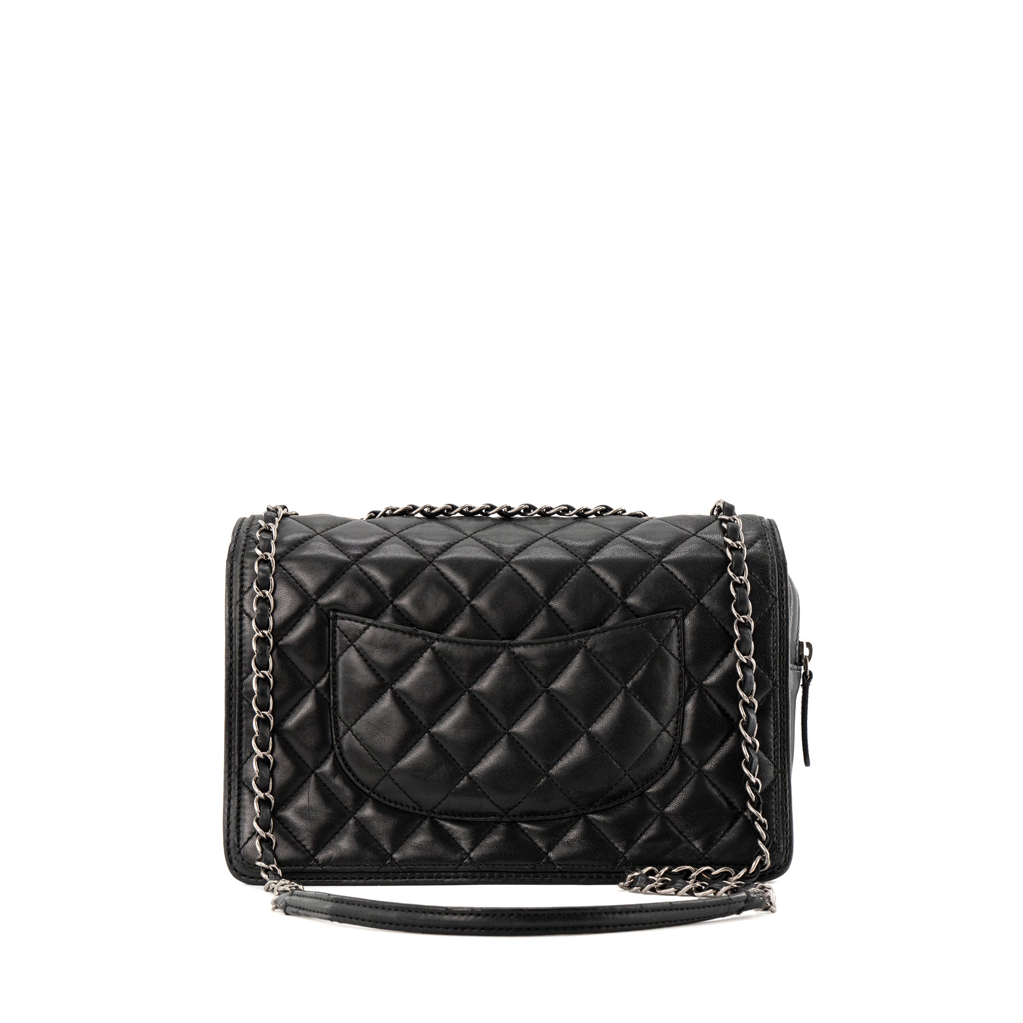 CHANEL - Sac à bandoulière Classique/Timeless Chanel en cuir lisse noir