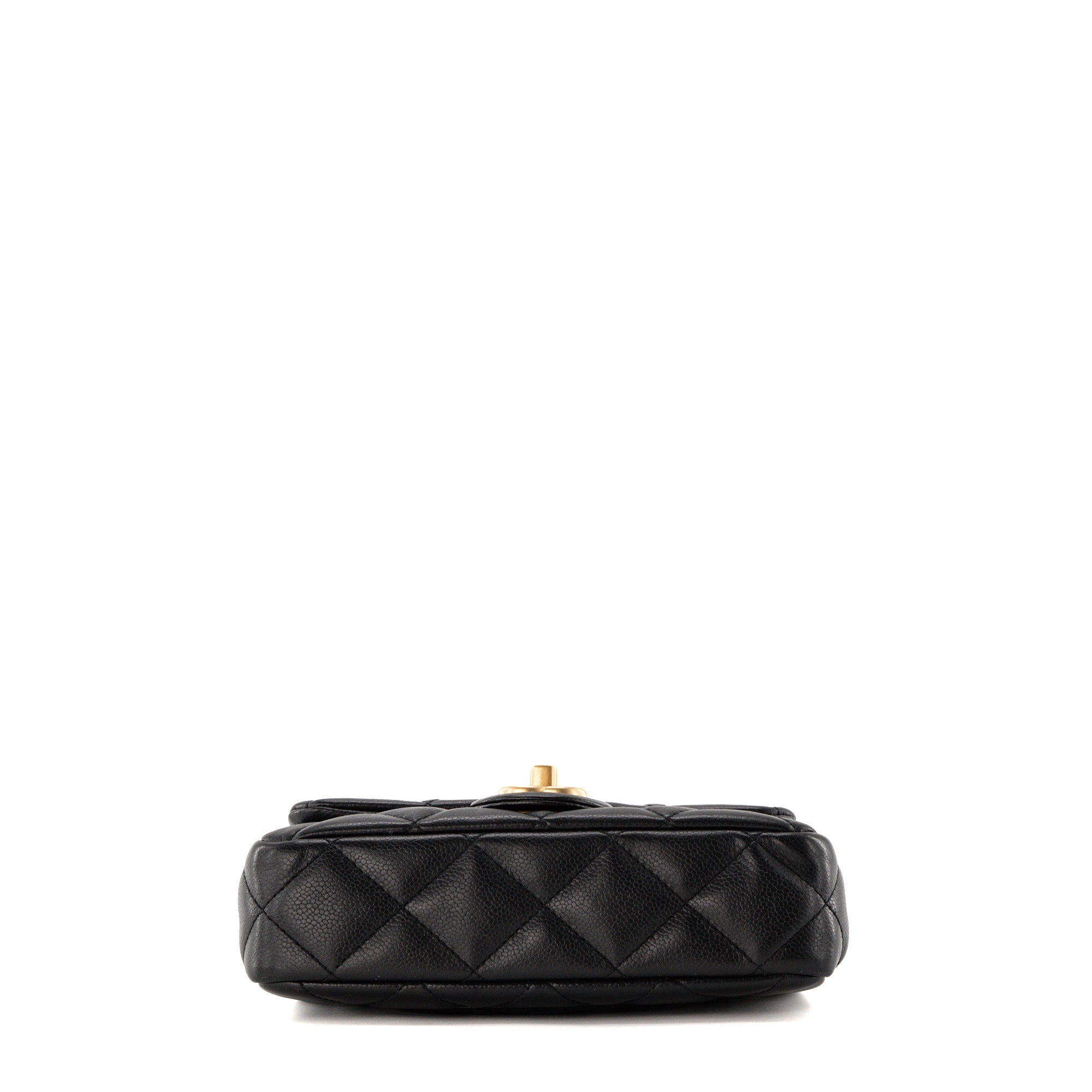 CHANEL - Sac à bandoulière Classique/Timeless Heart Crush Chanel en cuir grainé noir