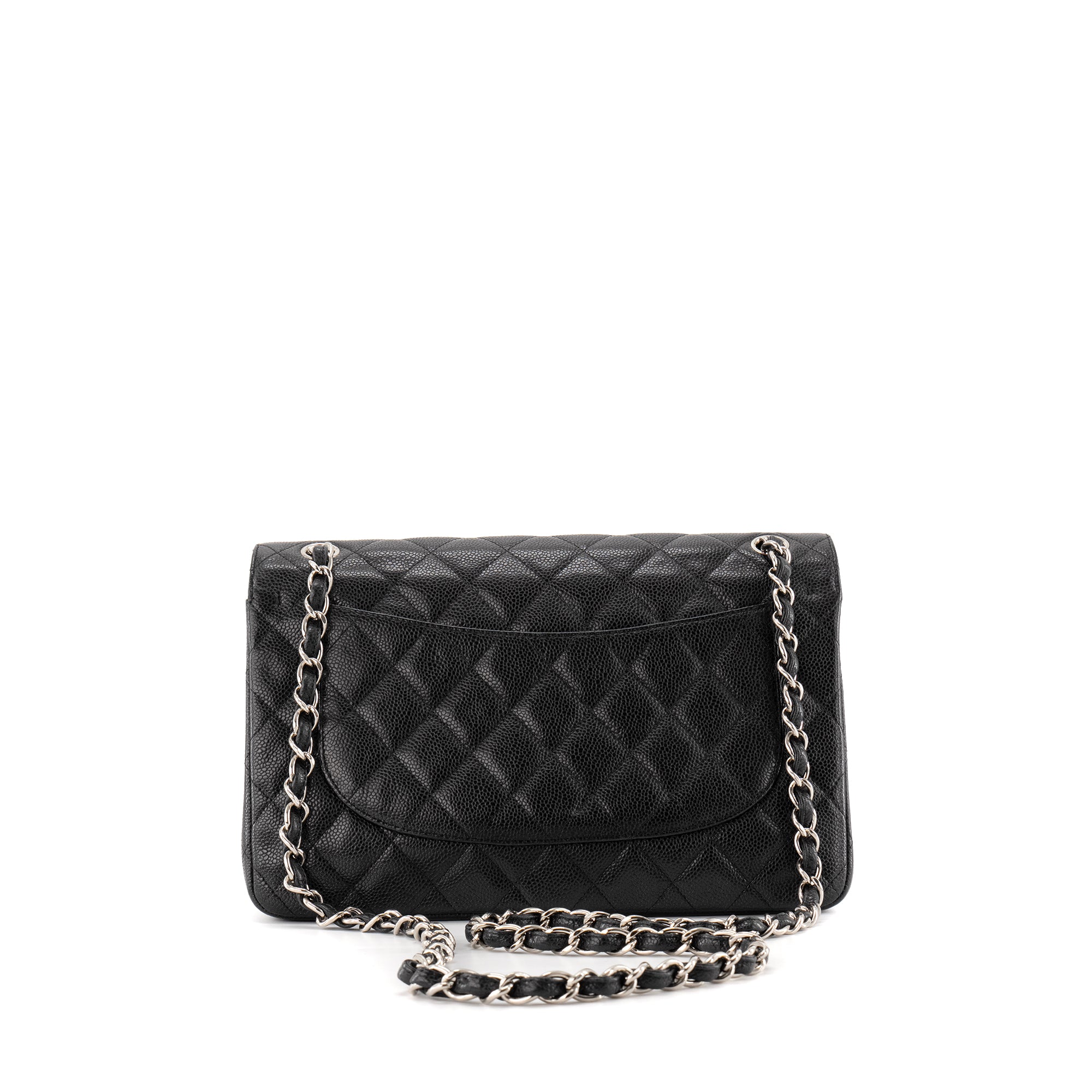 CHANEL - Sac à bandoulière Classique/Timeless Jumbo Chanel en cuir caviar noir