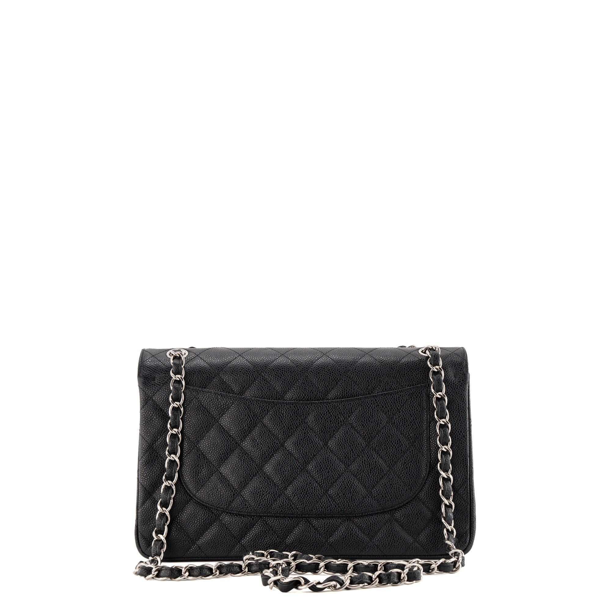 CHANEL - Sac à bandoulière Classique/Timeless Jumbo Chanel en cuir caviar noir