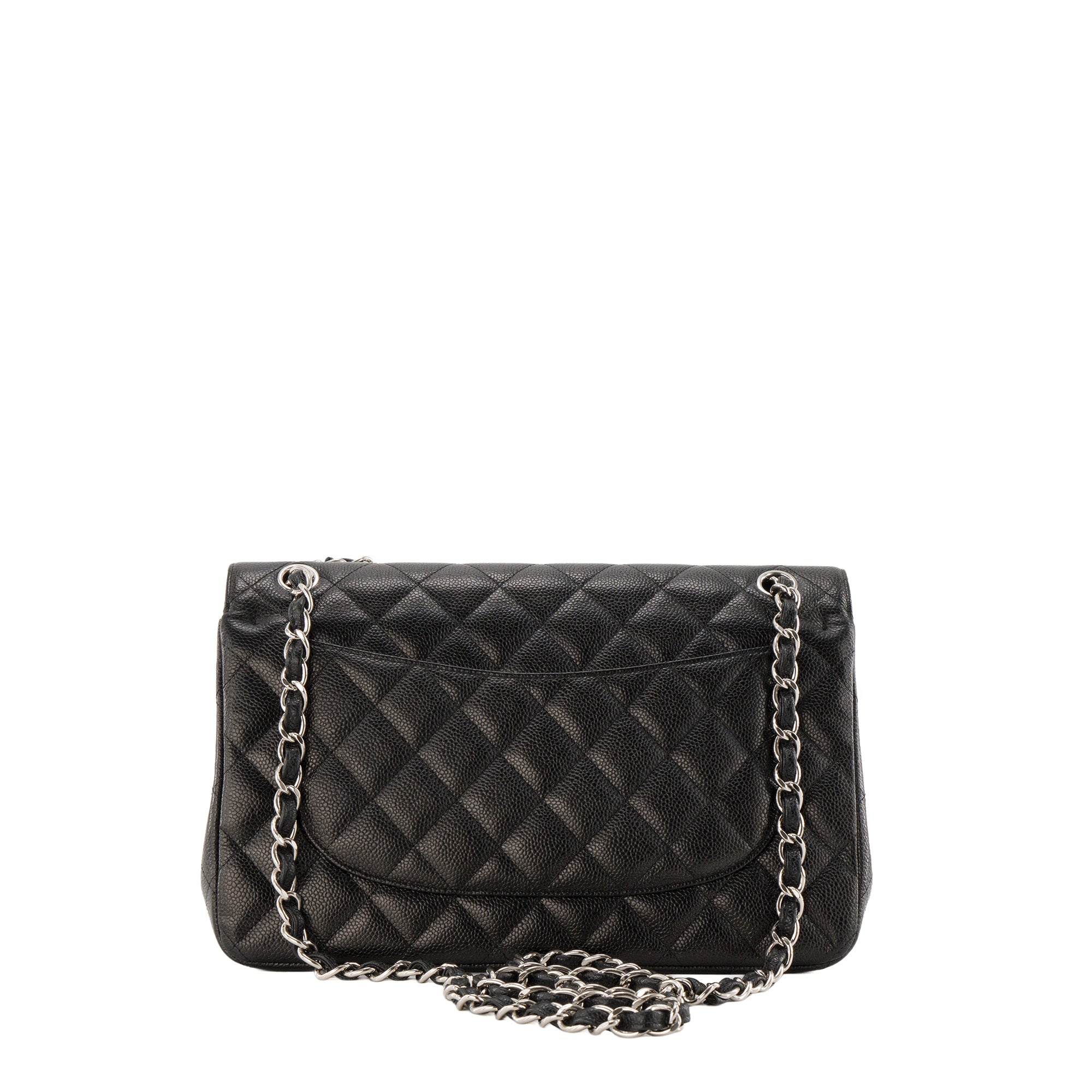 CHANEL - Sac à bandoulière Classique/Timeless Jumbo Chanel en cuir caviar noir