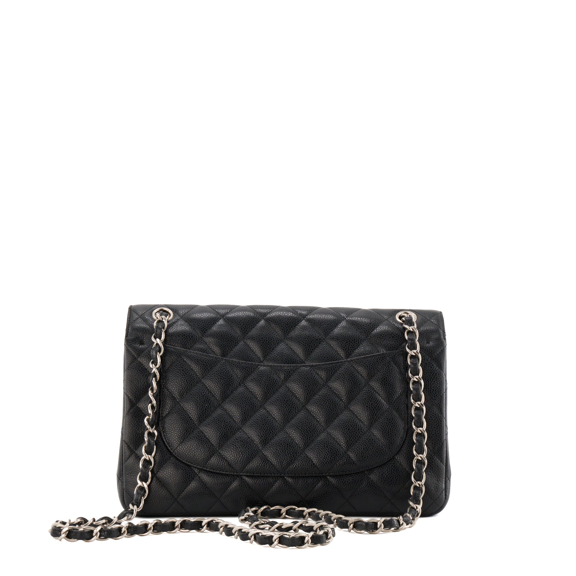 CHANEL - Sac à bandoulière Classique/Timeless Jumbo Chanel en cuir caviar noir