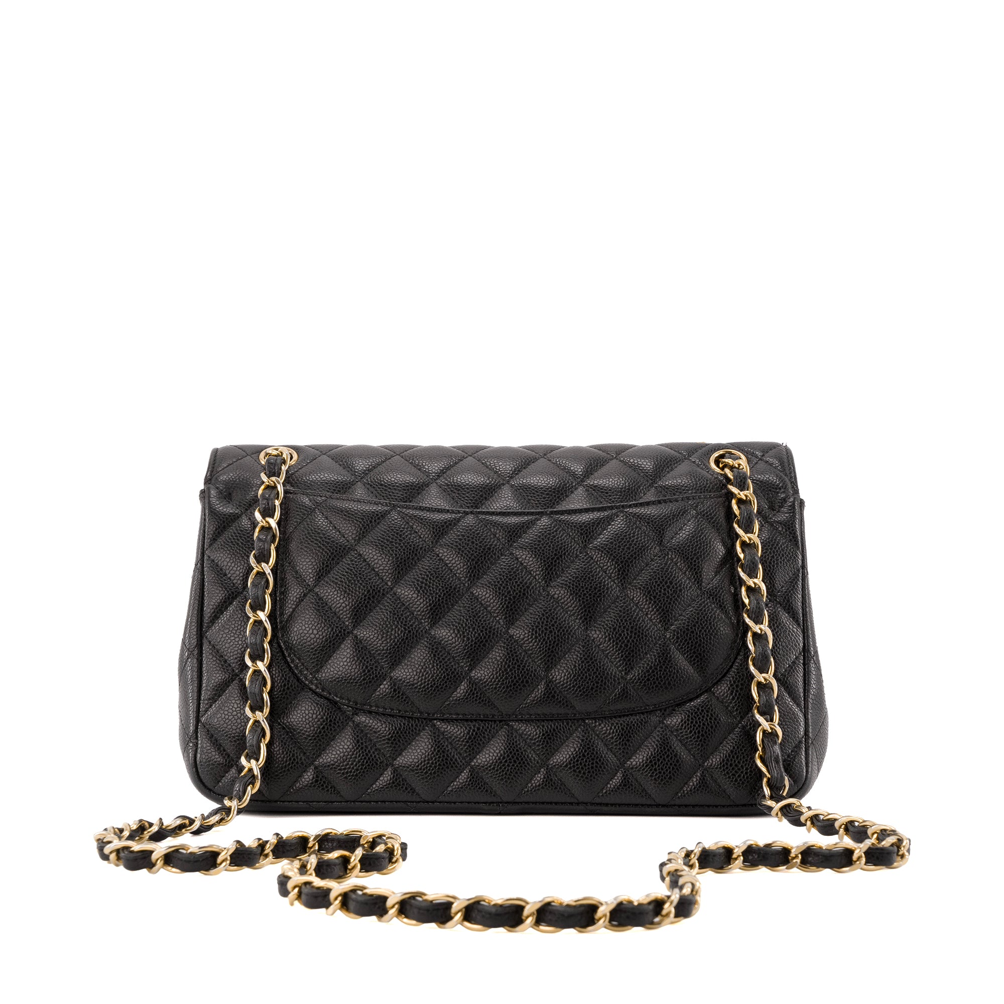 CHANEL - Sac à bandoulière Classique/Timeless Jumbo Chanel en cuir caviar noir