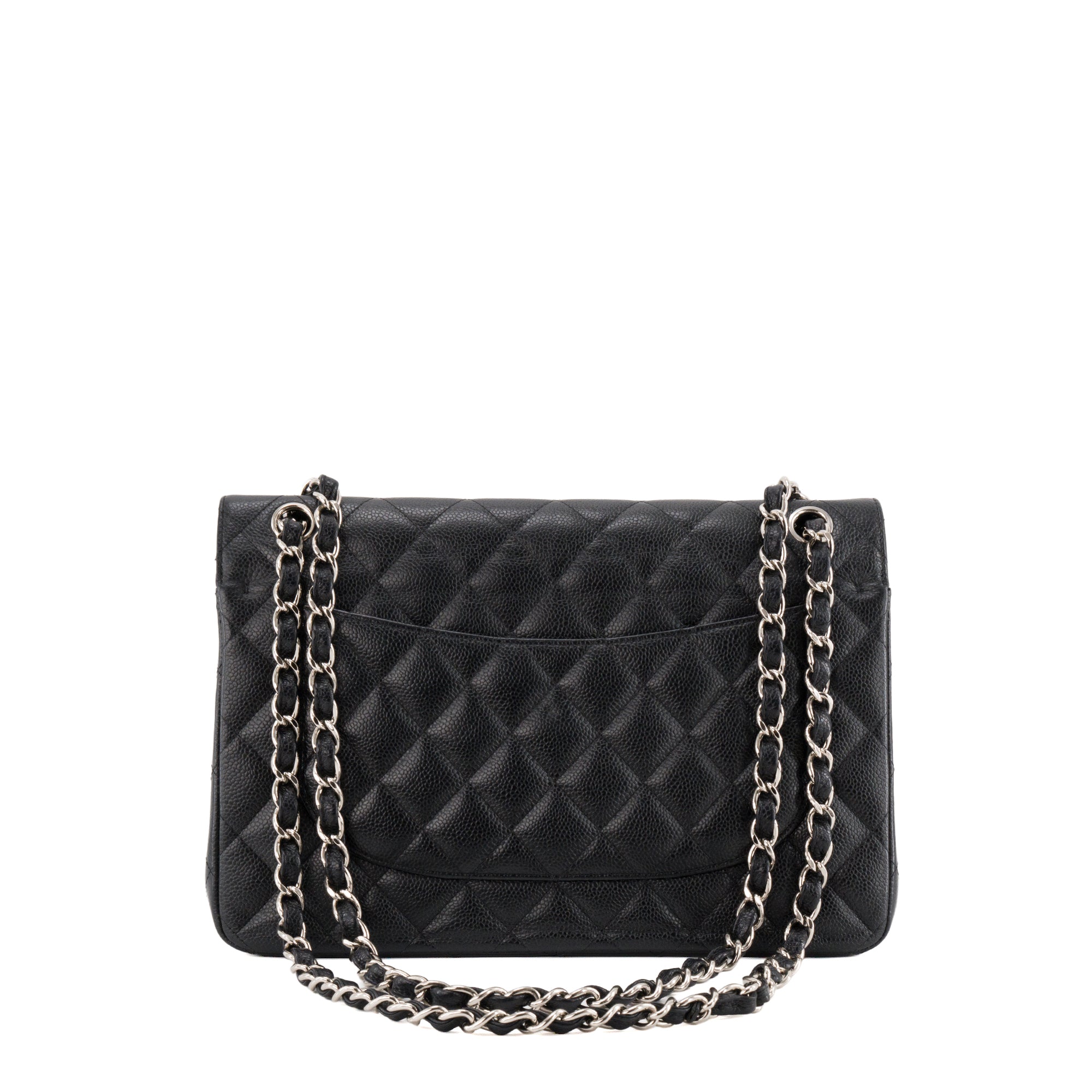 CHANEL - Sac à bandoulière Classique/Timeless Jumbo Chanel en cuir caviar noir