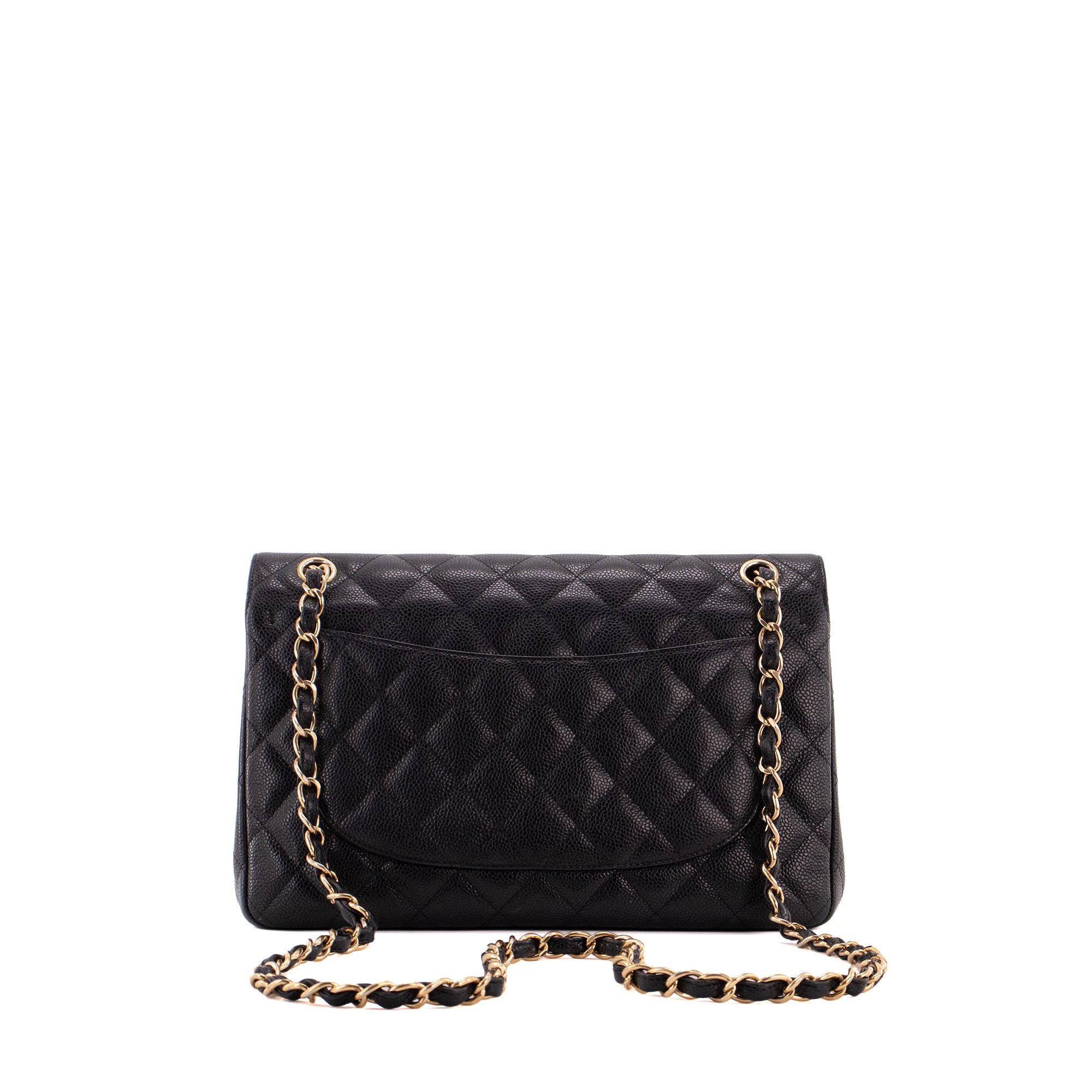 CHANEL - Sac à bandoulière Classique/Timeless Jumbo Chanel en cuir caviar noir