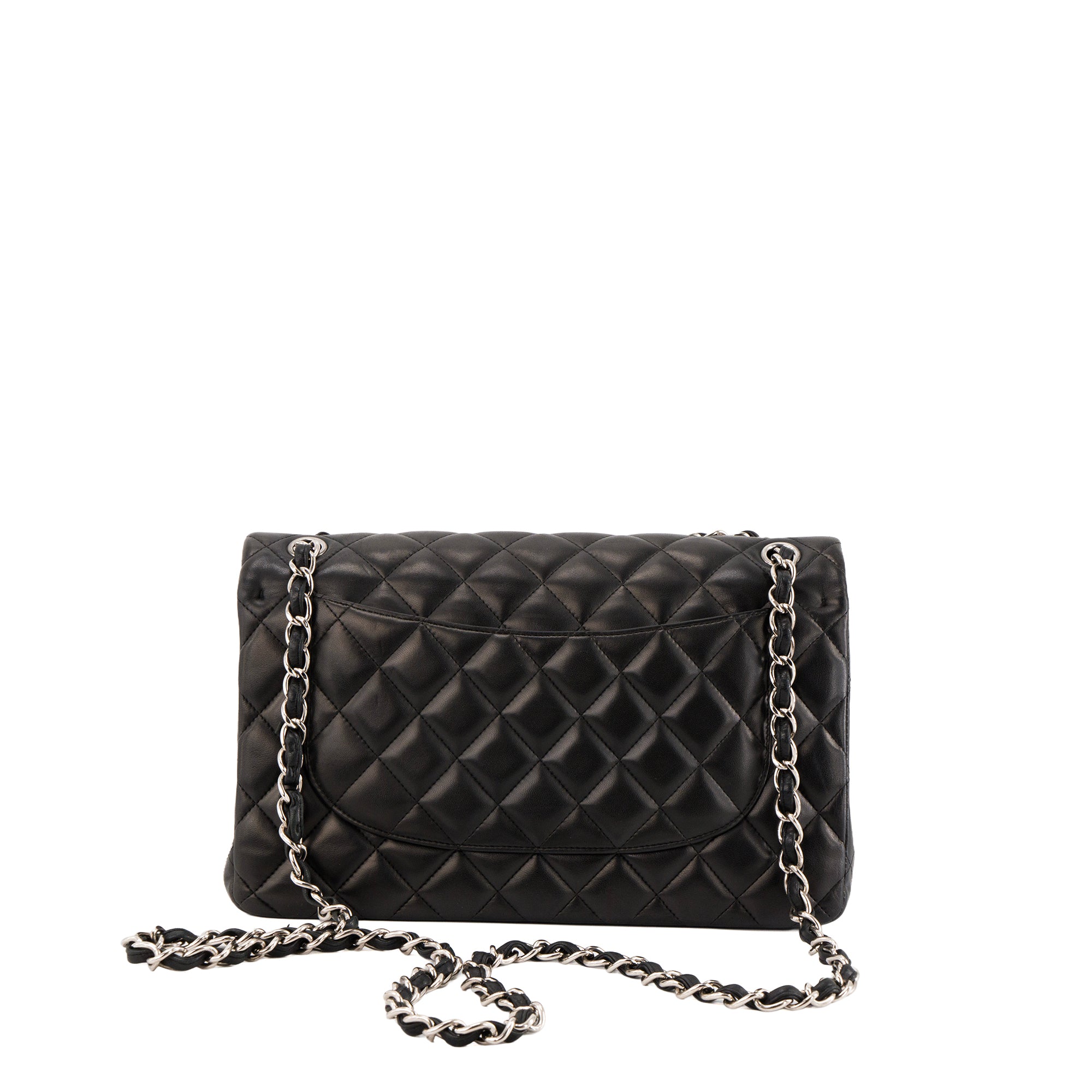 CHANEL - Sac à bandoulière Classique/Timeless Jumbo Chanel en cuir lisse noir