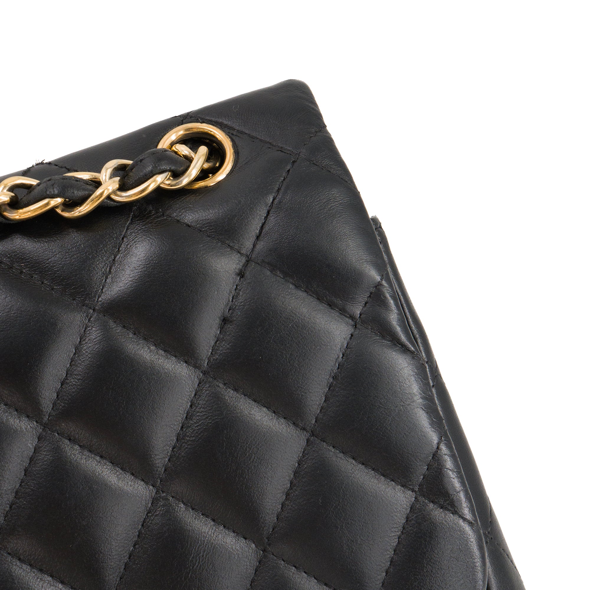 CHANEL - Sac à bandoulière Classique/Timeless Jumbo Chanel en cuir lisse noir