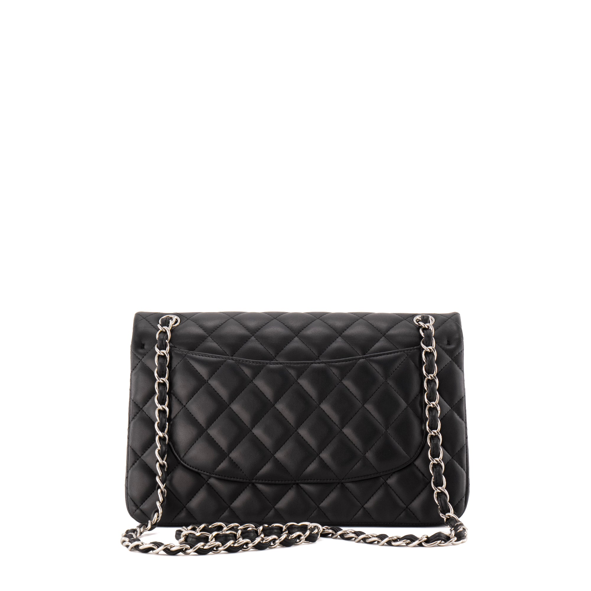 CHANEL - Sac à bandoulière Classique/Timeless Jumbo Chanel en cuir lisse noir