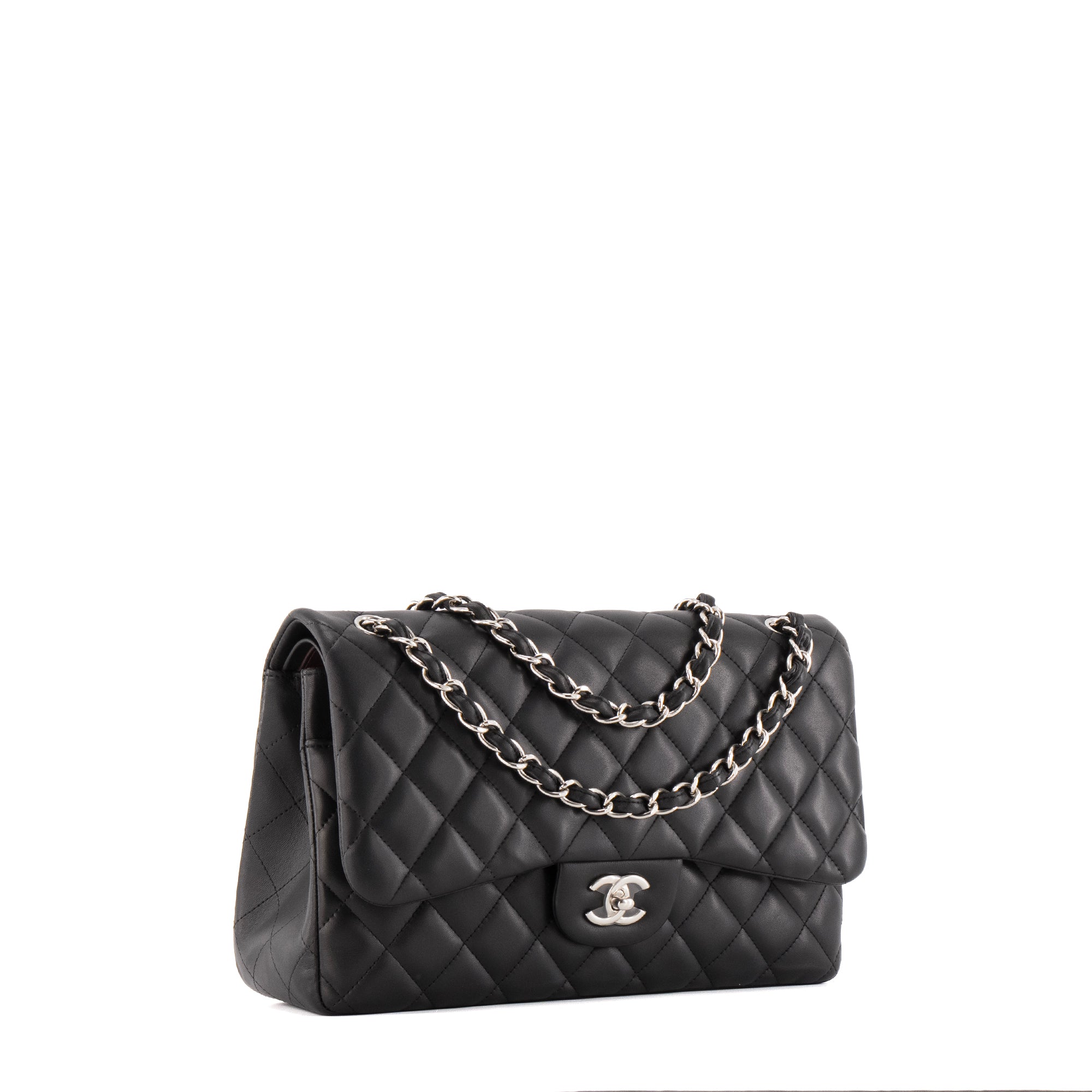 CHANEL - Sac à bandoulière Classique/Timeless Jumbo Chanel en cuir lisse noir