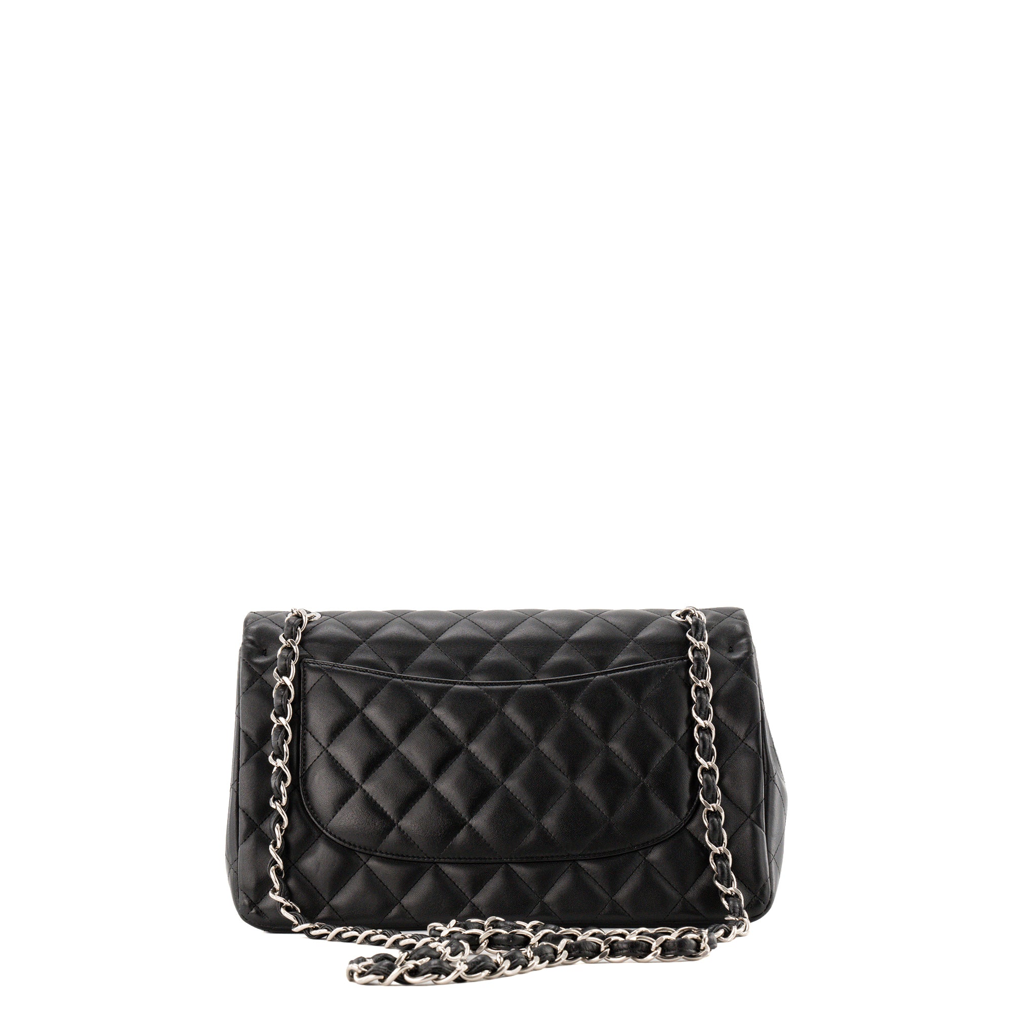 CHANEL - Sac à bandoulière Classique/Timeless Jumbo Chanel en cuir lisse noir