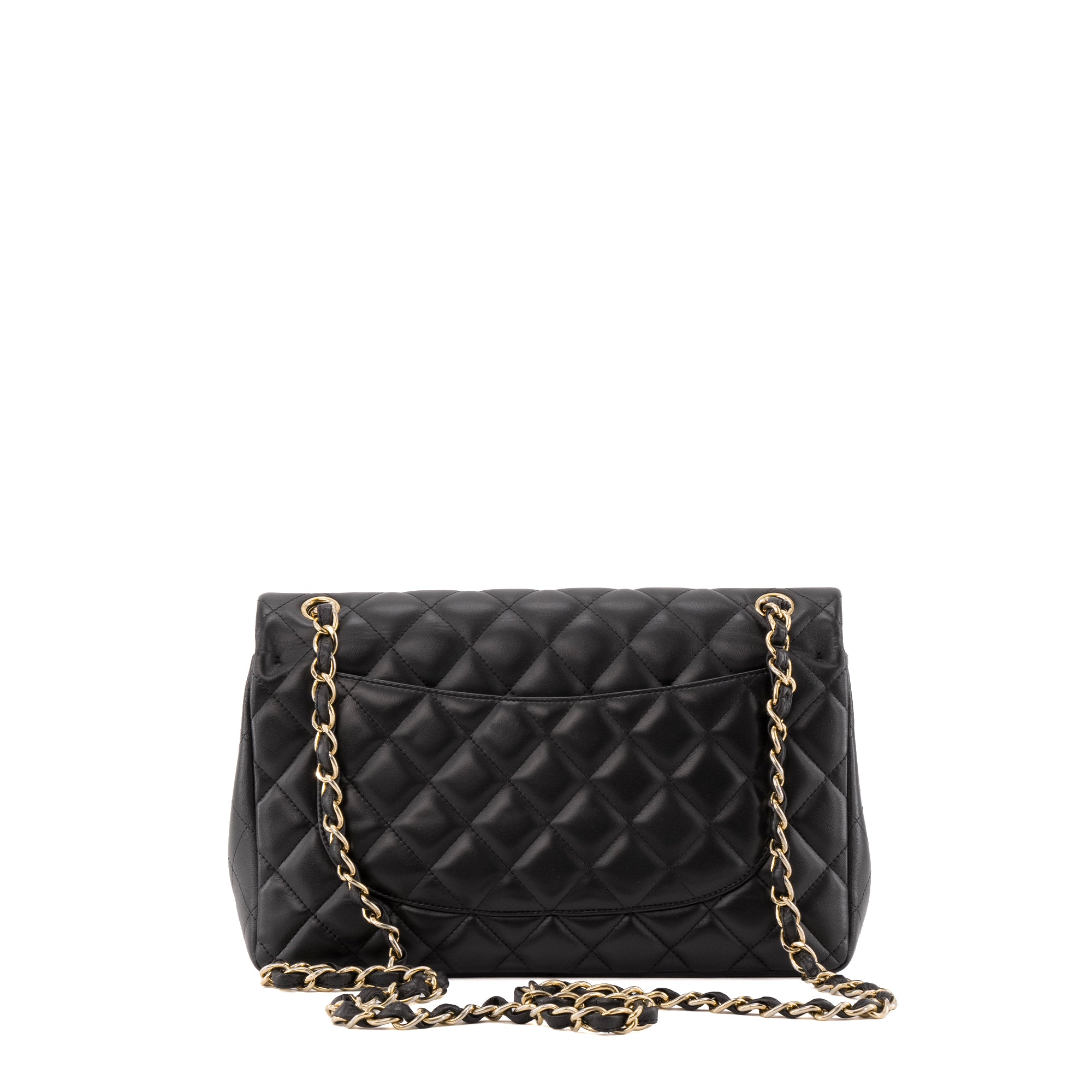 CHANEL - Sac à bandoulière Classique/Timeless Jumbo Chanel en cuir lisse noir