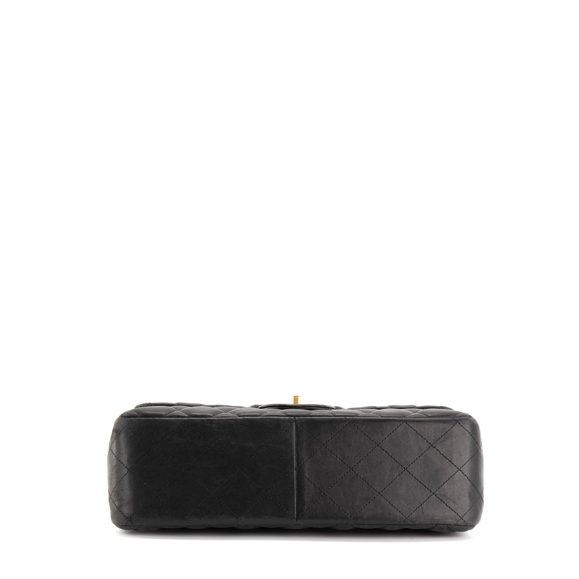 CHANEL - Sac à bandoulière Classique/Timeless Jumbo Chanel en cuir lisse noir d'occasion