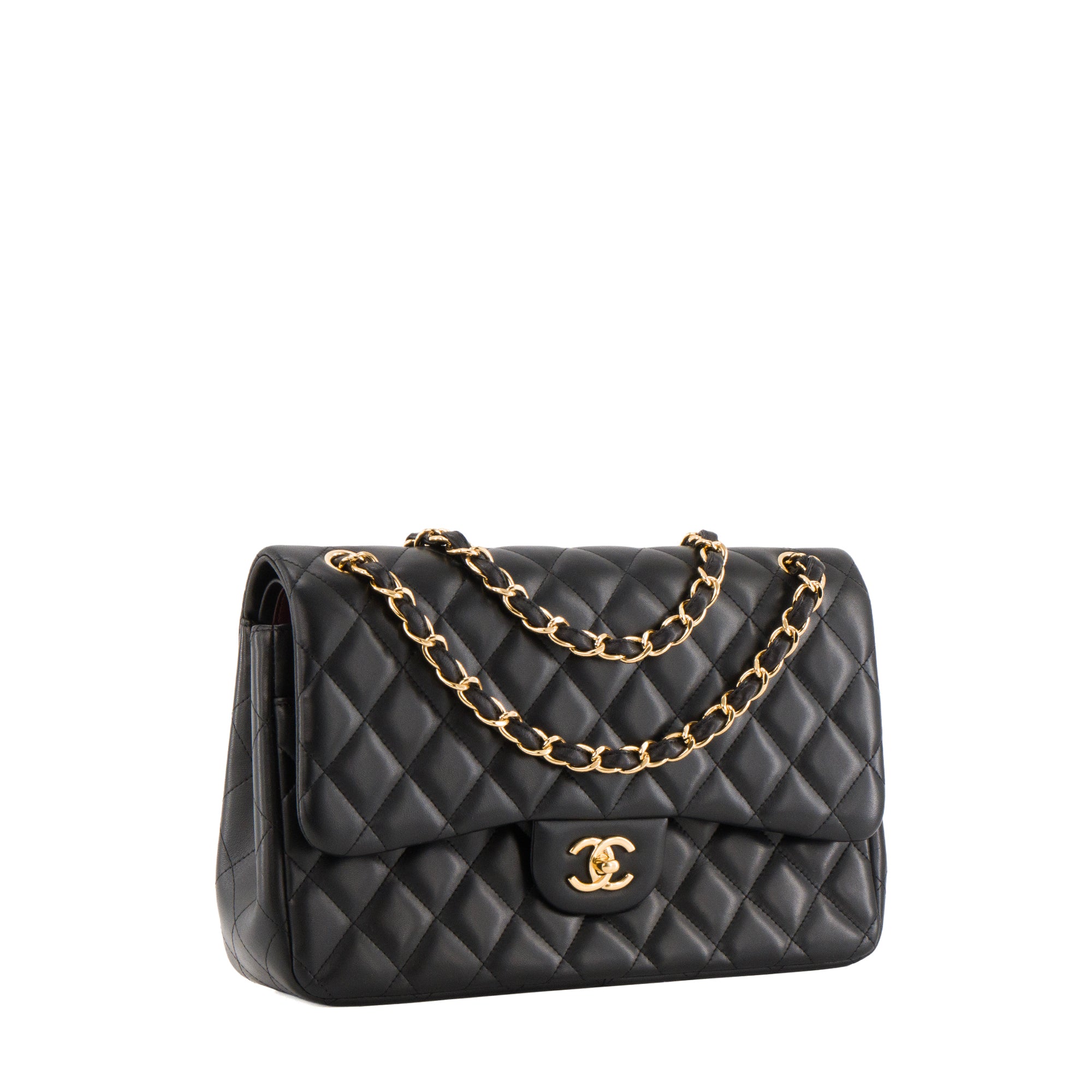 CHANEL - Sac à bandoulière Classique/Timeless Jumbo Chanel en cuir lisse noir
