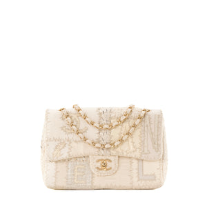 CHANEL - Sac à bandoulière Classique/Timeless Jumbo Chanel en patchwork beige édition limitée