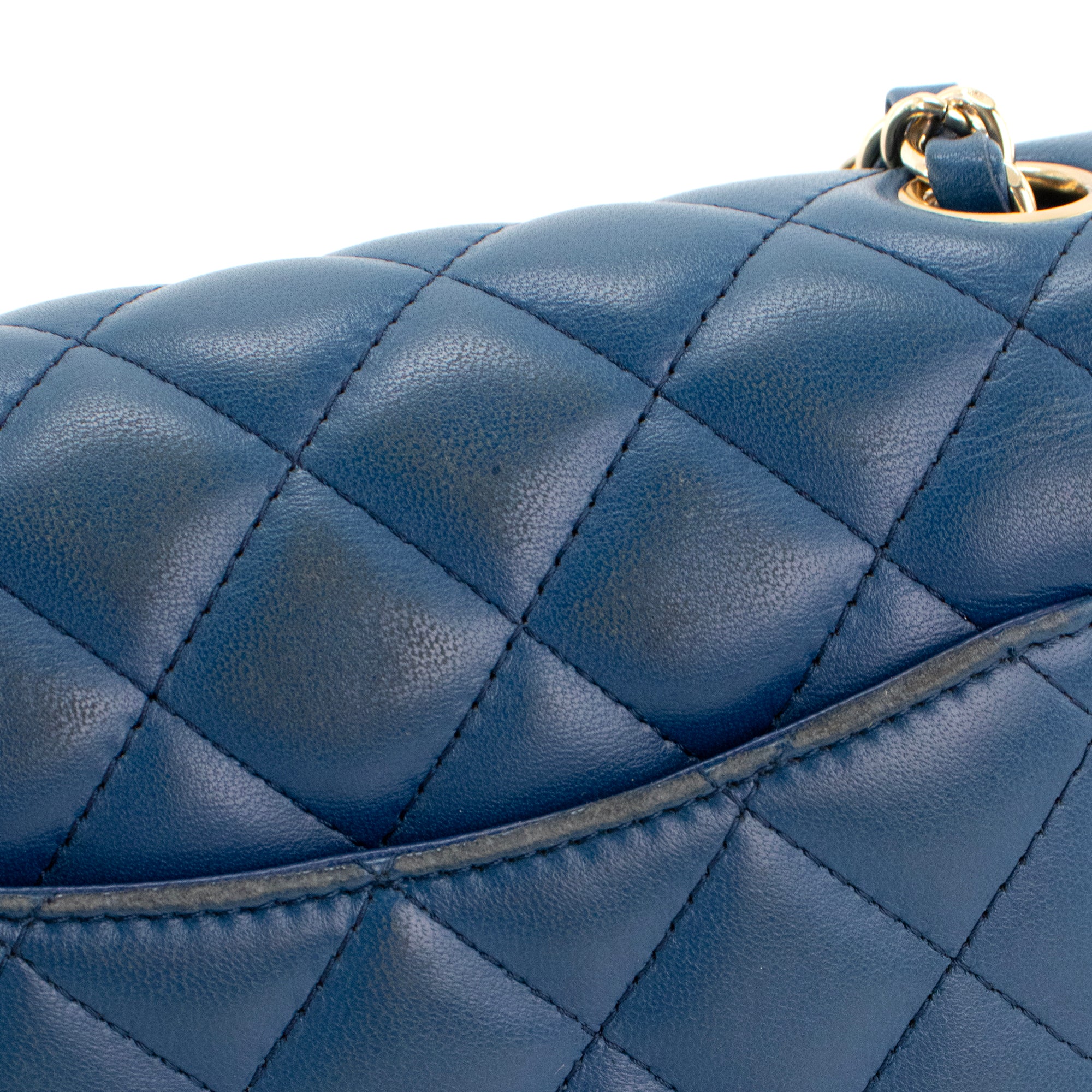 CHANEL - Sac à bandoulière Classique/Timeless Mini rectangle Chanel en cuir lisse bleu marine